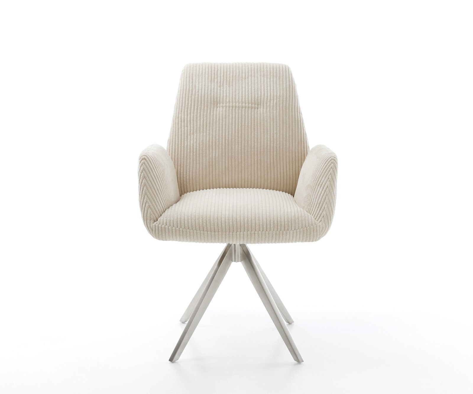 Eetkamerstoel Zoa-Flex koord beige kruisframe hoekig roestvrij staal pocketveer kern 1 Eetkamerstoel Zoa-Flex koord beige kruisframe hoekig roestvrij staal pocketveer kern 1