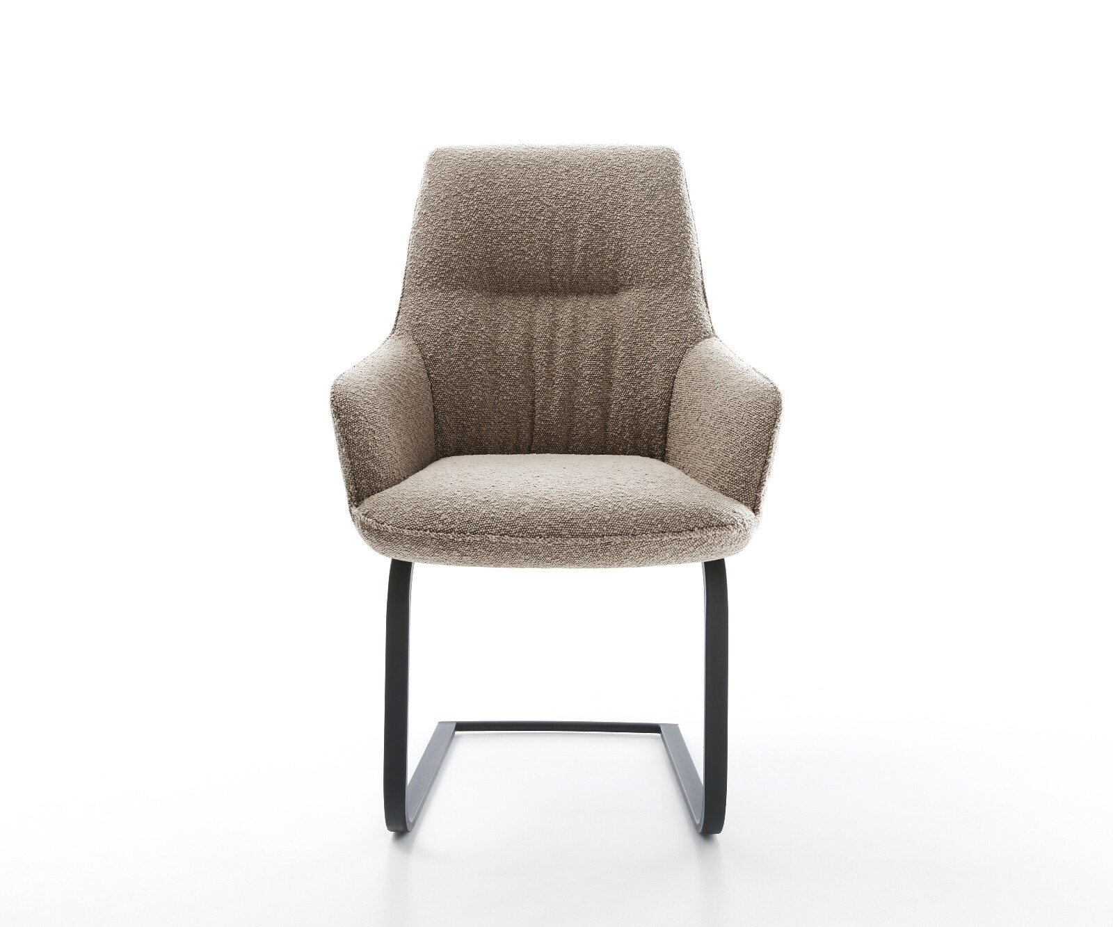 Sledemodel Zelia-Flex met armleuning bouclé mud sledemodel vlak zwart pocketveer kern 1