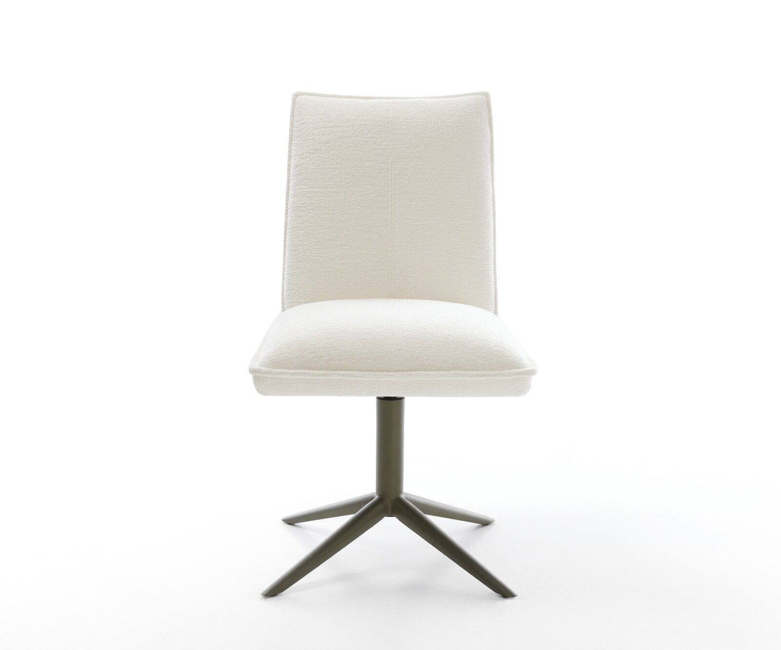 Draaistoel Lelio-Flex bouclé zacht beige kruispoot afwerking met titanium 360° draaibaar rocker-functie pocketveer kern 2