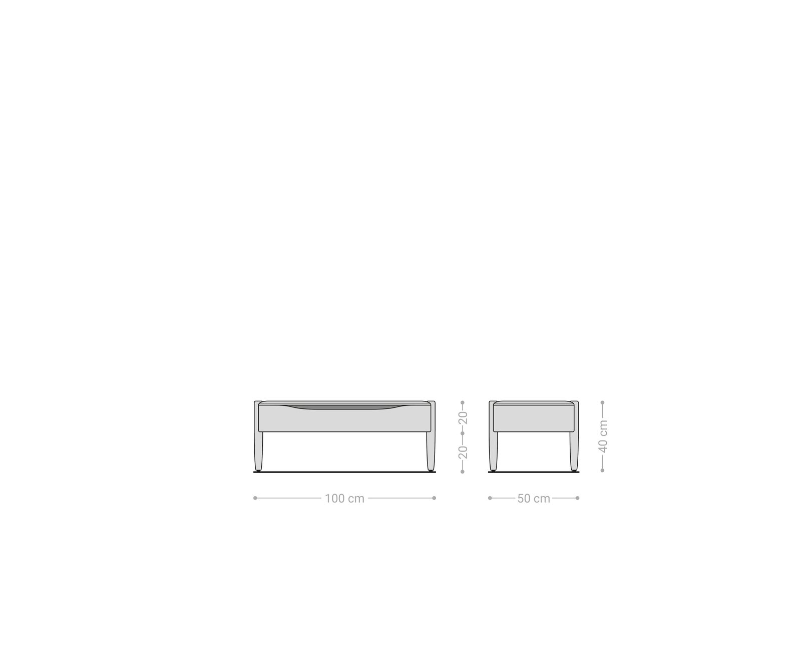 Salontafel Simcha 100x50 cm natuur acacia 2 kleppen 6