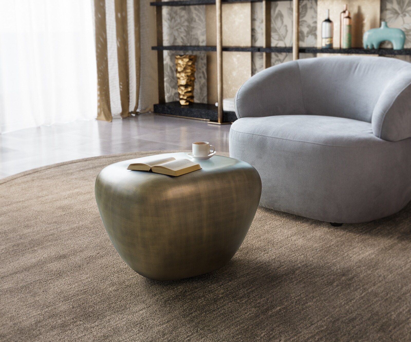 Salontafel Caramia 55x45 cm goud metallic 1
