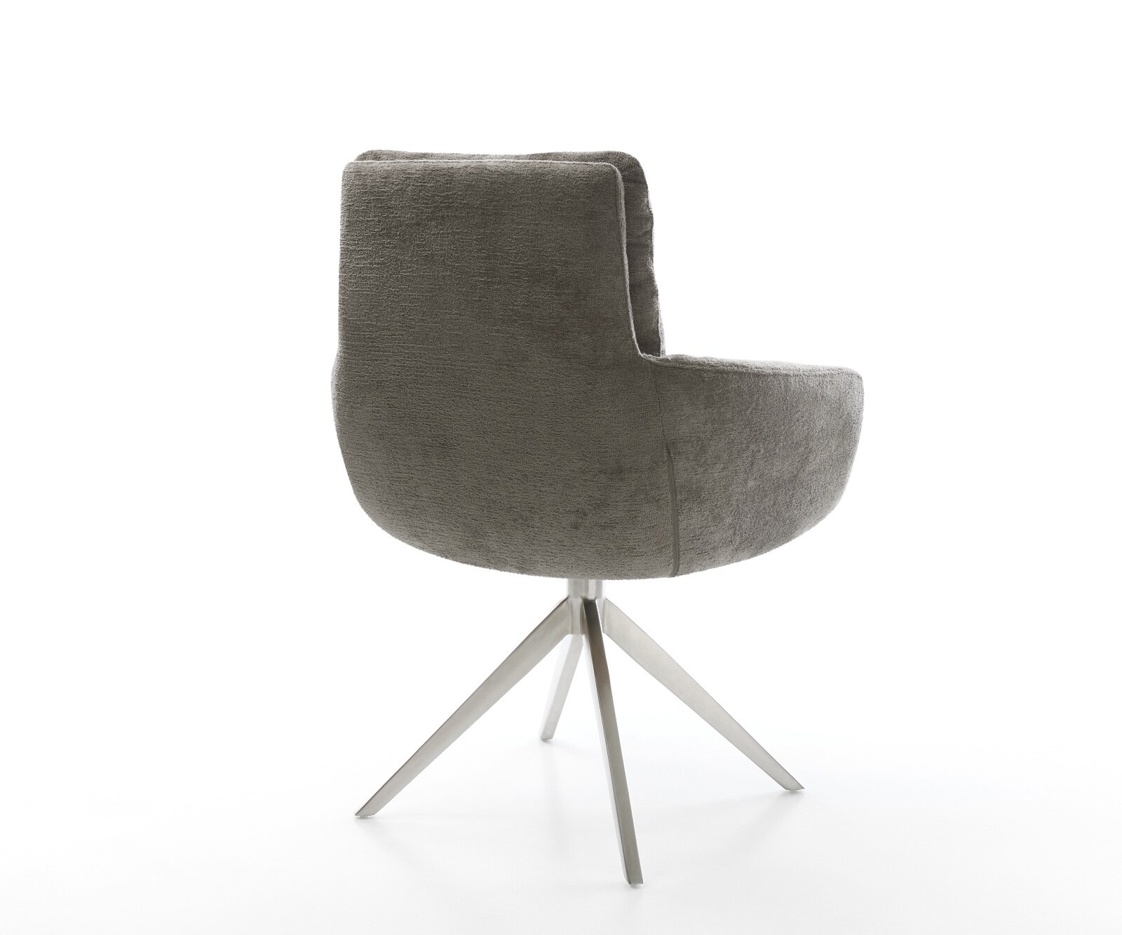 Draaistoel Abelia-Flex met armleuning bouclé zacht mud kruisframe breed roestvrij staal 360° draaibaar rocker-functie 5