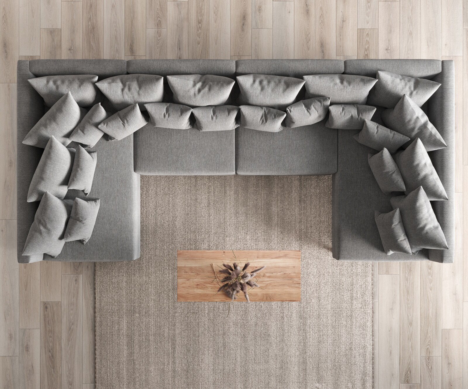 Woonlandschap Clovis XL grijs vlak geweven modulaire bank 5 Woonlandschap Clovis XL grijs vlak geweven modulaire bank 5