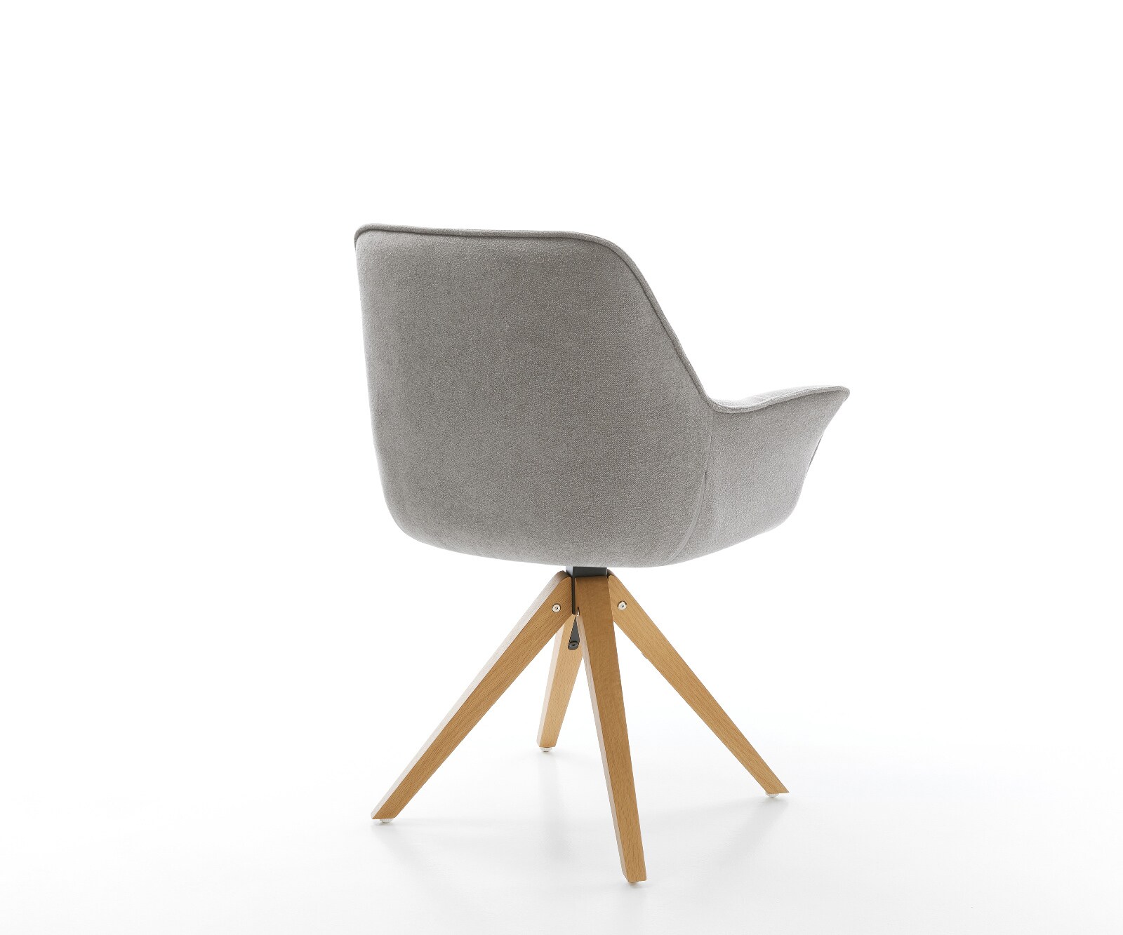 Draaistoel Kaira-Flex zachte stof met structuur grijs houten frame hoekig natuur 180° draaibaar 5