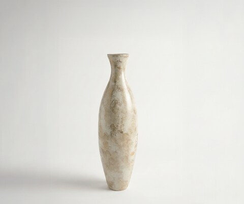 Vaas Nuvia B20 x D20 x H68 cm Glas Alabaster Gold Handgemaakt