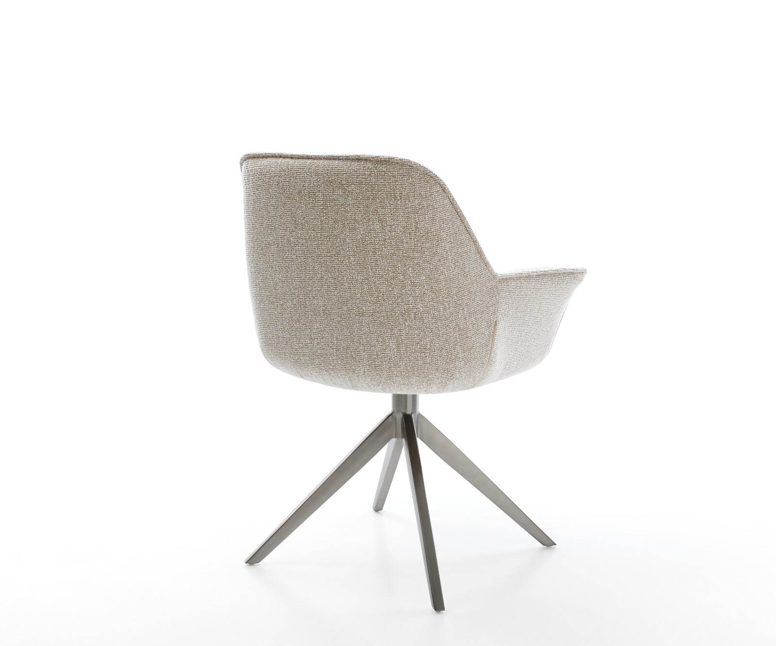 Draaistoel Keila-Flex met armleuning geweven stof beige kruisframe breed grafiet 360° draaibaar rocker-functie 5