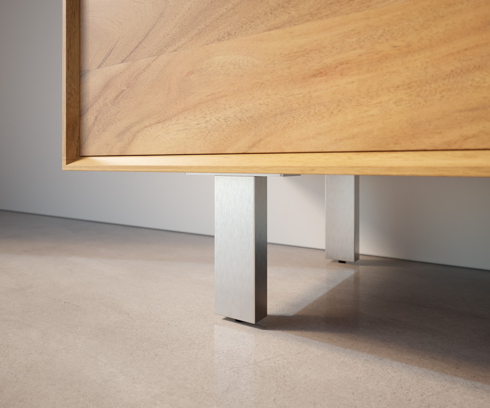 Poot vierkant 15 cm geborsteld roestvrij staal voor alle soorten meubels (set van 4) 1 Poot vierkant 15 cm geborsteld roestvrij staal voor alle soorten meubels (set van 4) 1