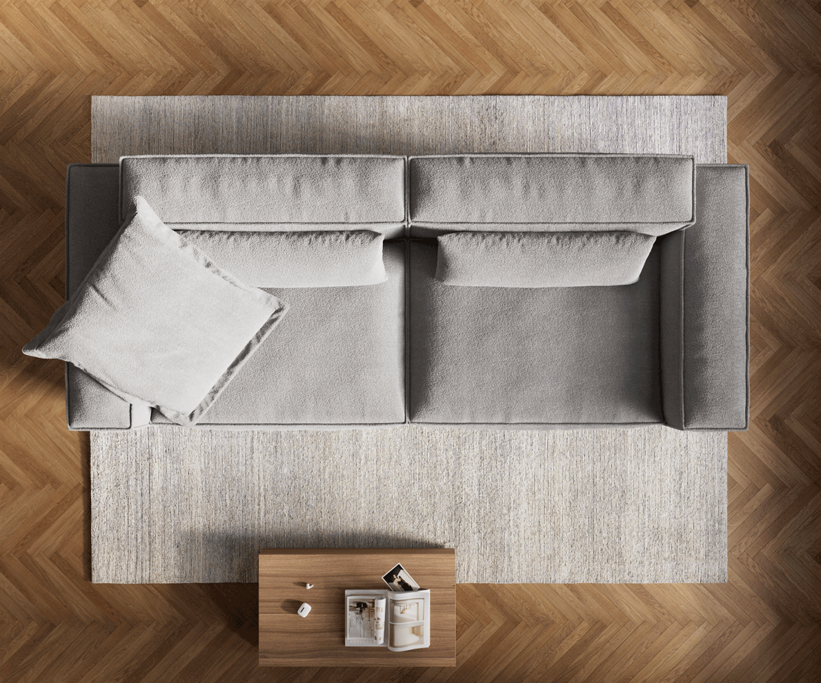 Grote bank Freestyle Cozy 280x110 cm Structuurstof zacht grijs 5