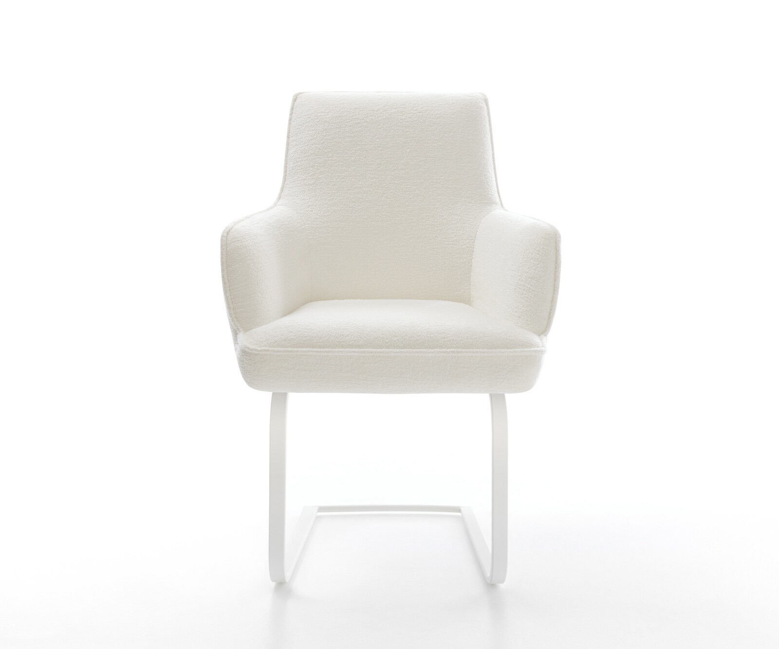 Sledemodel Heira-Flex met armleuning bouclé zacht beige sledemodel vlak wit pocketveer kern 2