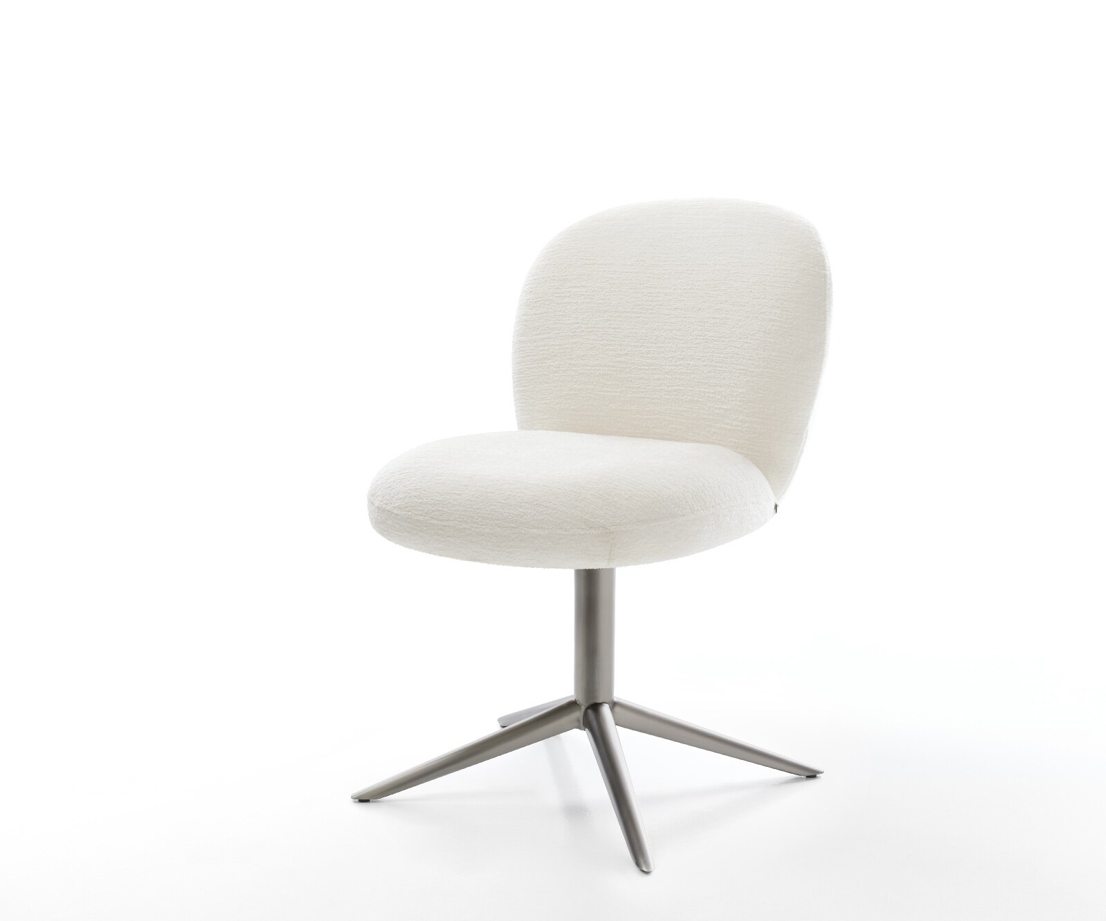 Draaistoel Nube-Flex bouclé zacht beige kruispoot grafiet 360° draaibaar rocker-functie pocketveer kern 1