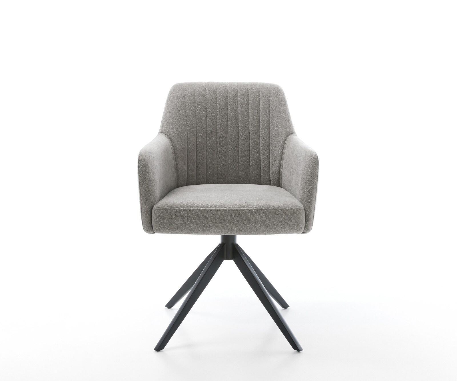 Draaistoel Greg-Flex zachte stof met structuur grijs kruisframe breed zwart 360° draaibaar rocker-functie pocketveer kern 2