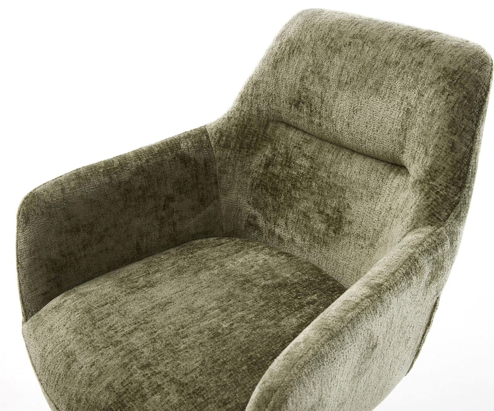 Draaistoel Pejo-Flex chenille olijfgroen kruispoot zwart 360° draaibaar rocker-functie pocketveer kern 4