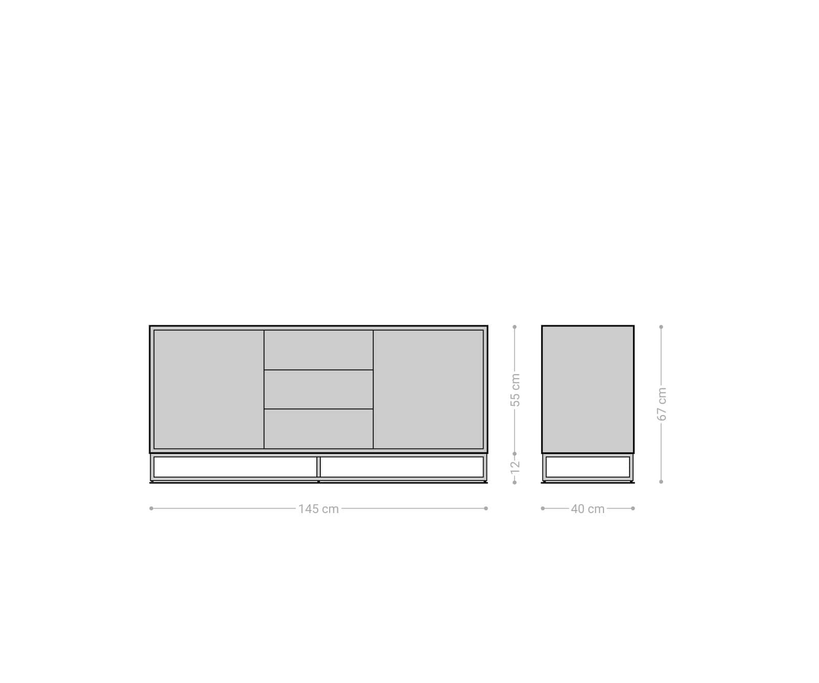 Dressoir Famke 145 cm mango teak 2 deuren 3 schuifladen 6 Dressoir Famke 145 cm mango teak 2 deuren 3 schuifladen 6