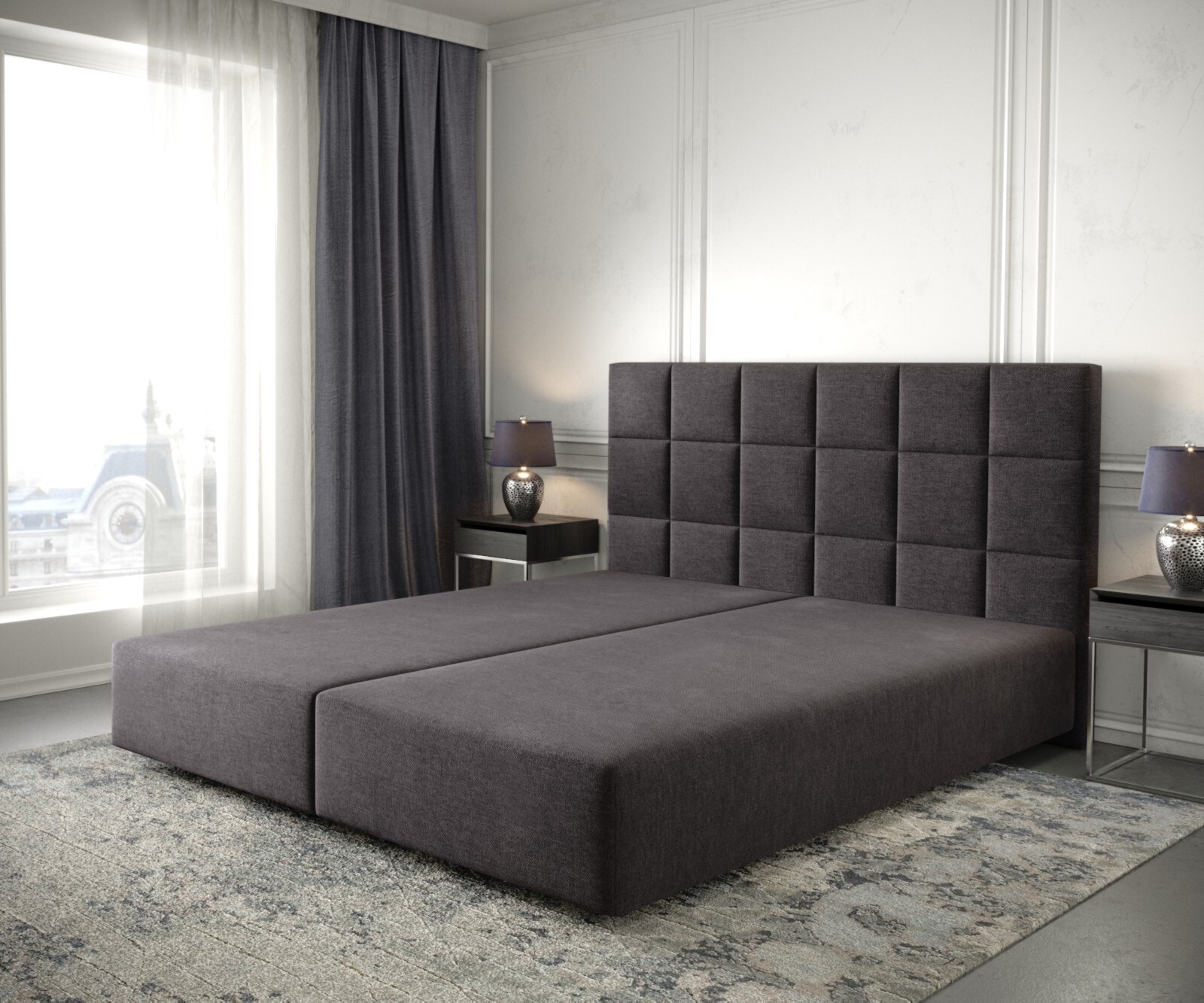 Boxspring-frame Dream-Fine 180x200 microvezel zwart