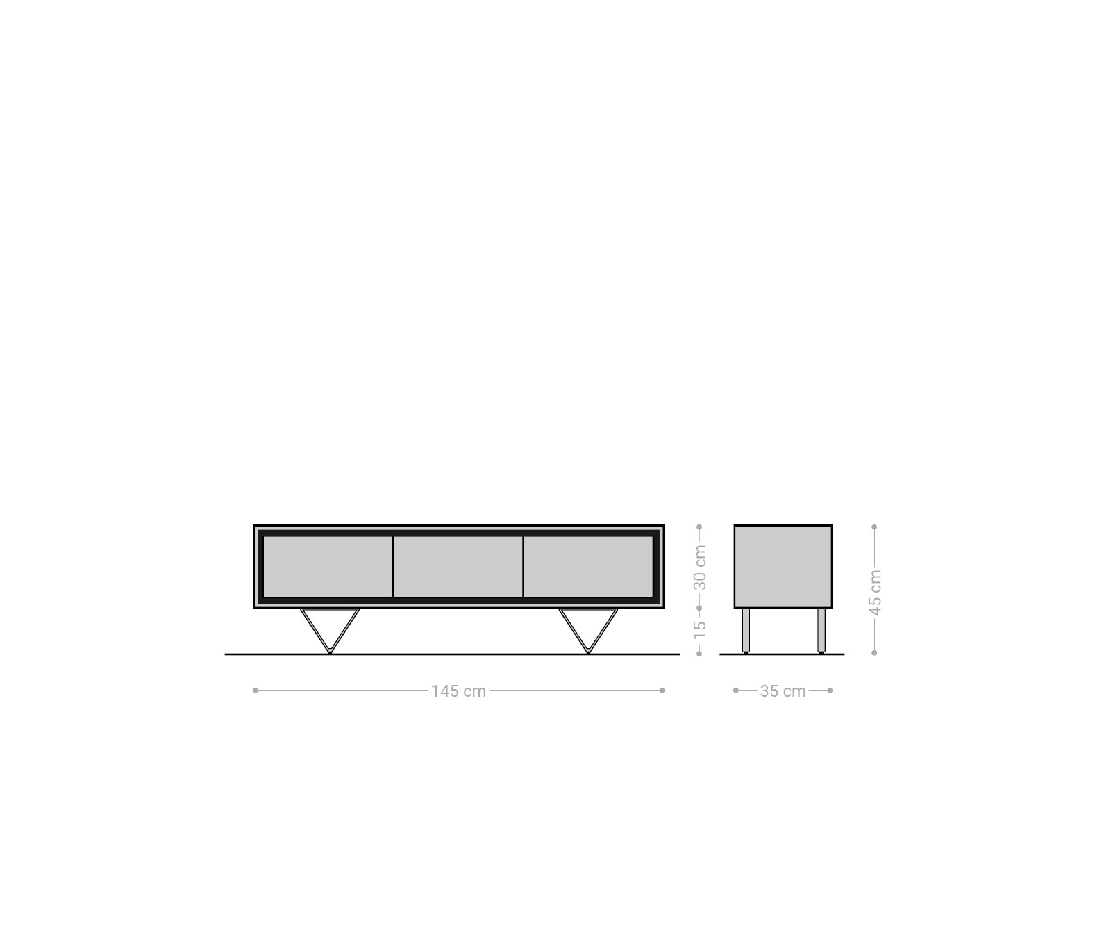 Tv-meubel Stonegrace 145 cm acacia natuur 3 deuren steen fineer V-poot 6 Tv-meubel Stonegrace 145 cm acacia natuur 3 deuren steen fineer V-poot 6