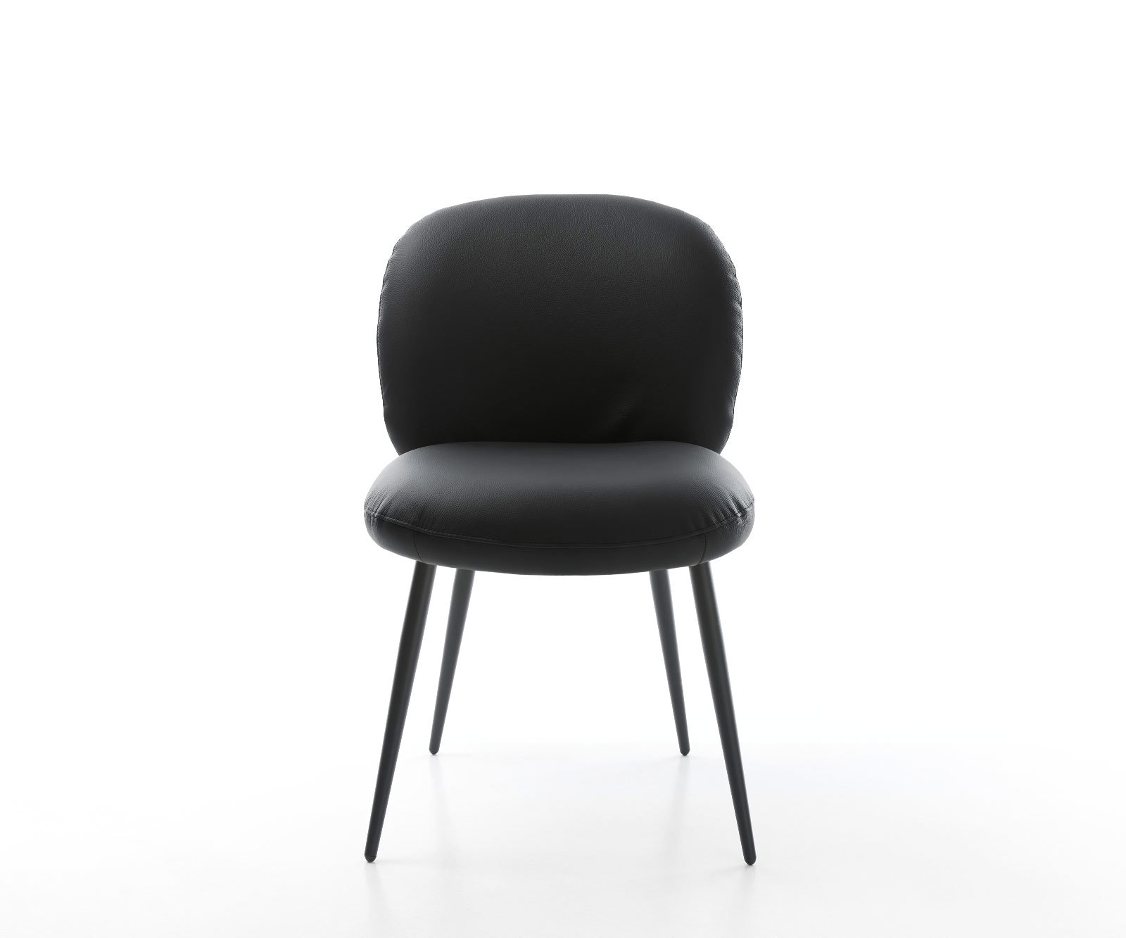 Eetkamerstoel Nube-Flex echt leer zwart 4-poot conisch zwart pocketveer kern 1 Eetkamerstoel Nube-Flex echt leer zwart 4-poot conisch zwart pocketveer kern 1