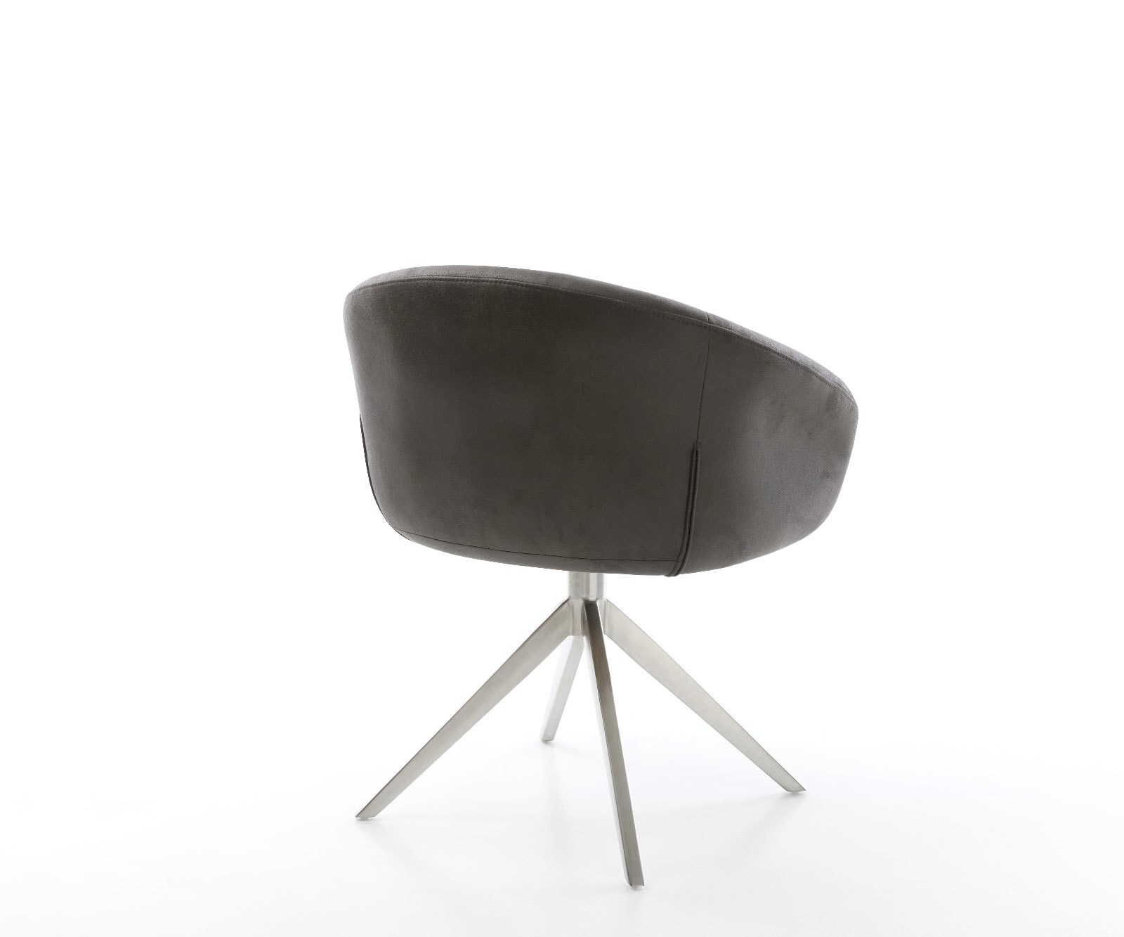 Draaistoel Vinka-Flex met armleuning microvelours antraciet vintage kruisframe breed roestvrij staal 360° draaibaar rocker-functie pocketveer kern 4