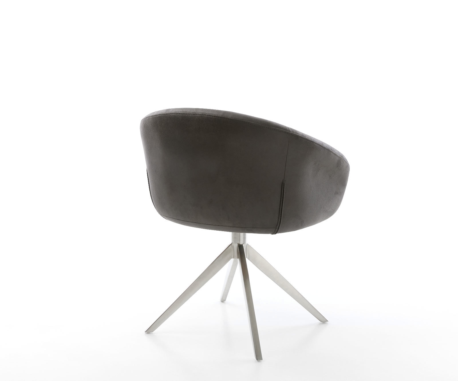 Draaistoel Vinka-Flex met armleuning microvelours antraciet vintage kruisframe breed roestvrij staal 360° draaibaar rocker-functie pocketveer kern 4 Draaistoel Vinka-Flex met armleuning microvelours antraciet vintage kruisframe breed roestvrij staal 360° draaibaar rocker-functie pocketveer kern 4