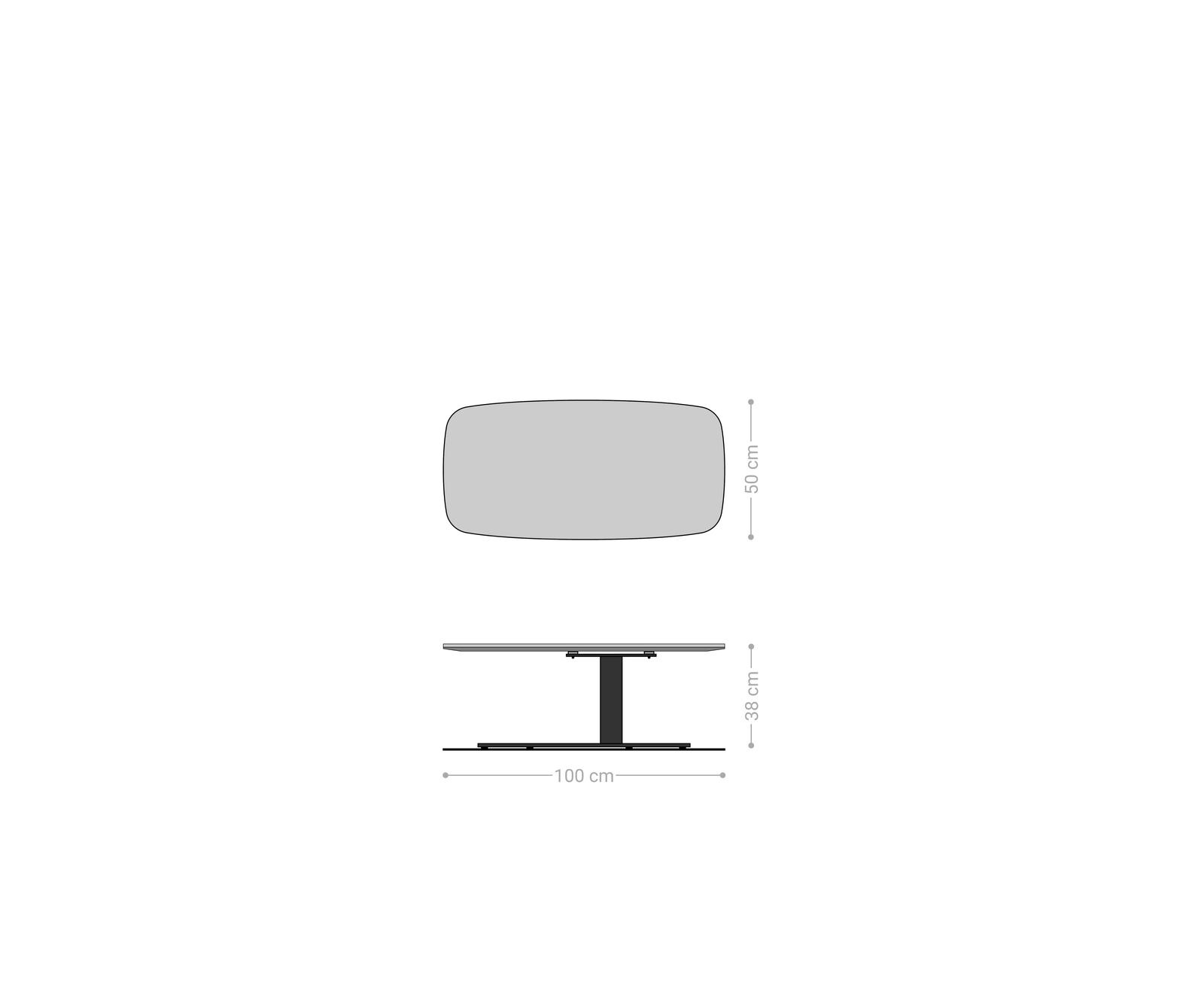 Salontafel Edge bootvormig 100x50 cm keramiek Onyx Champagne Vibany metaal effectafwerking titaan 6