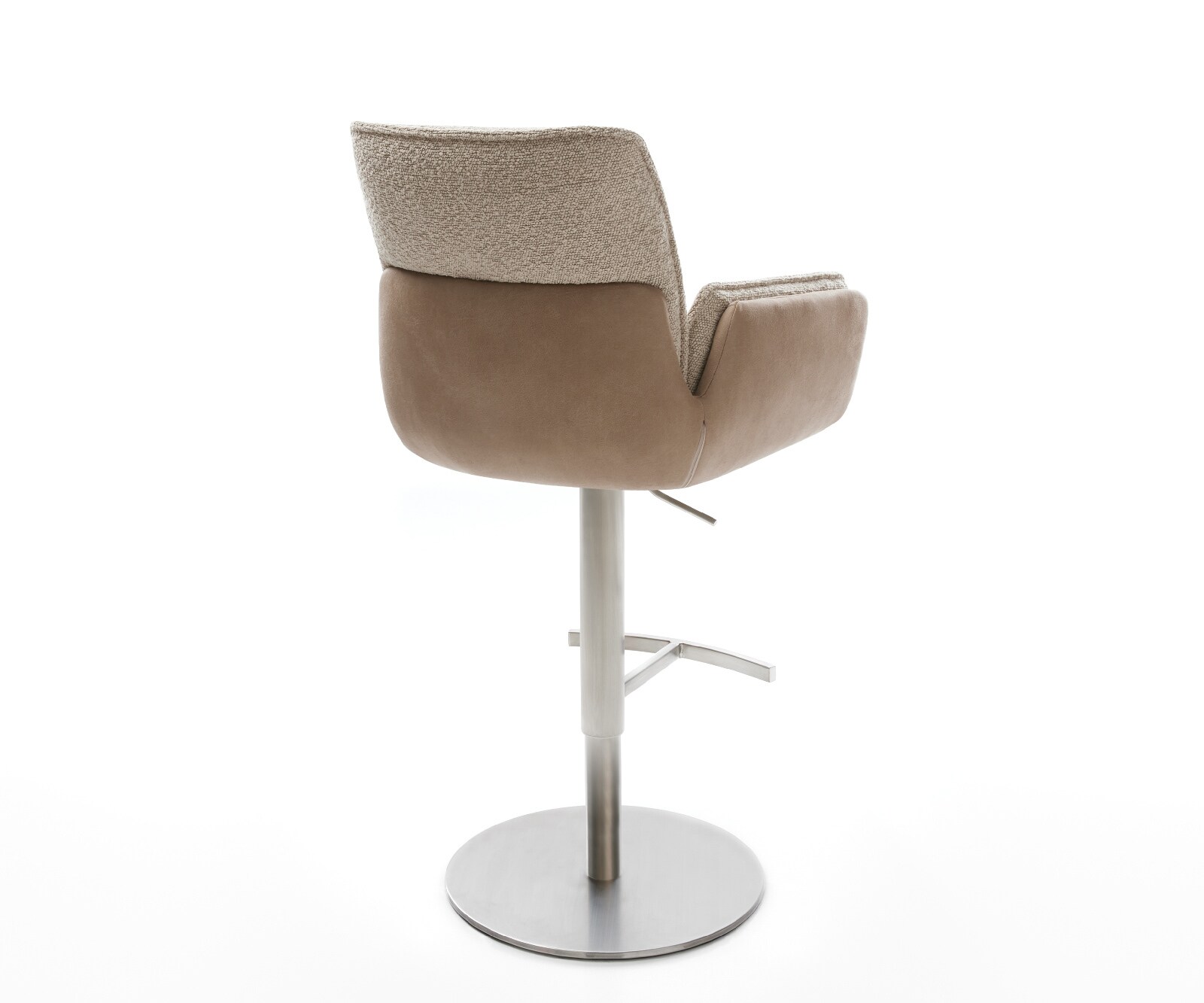 Barstoel Nela-Flex materiaalmix Mud draaivoet in hoogte verstelbaar RVS draaibaar pocketvering 4