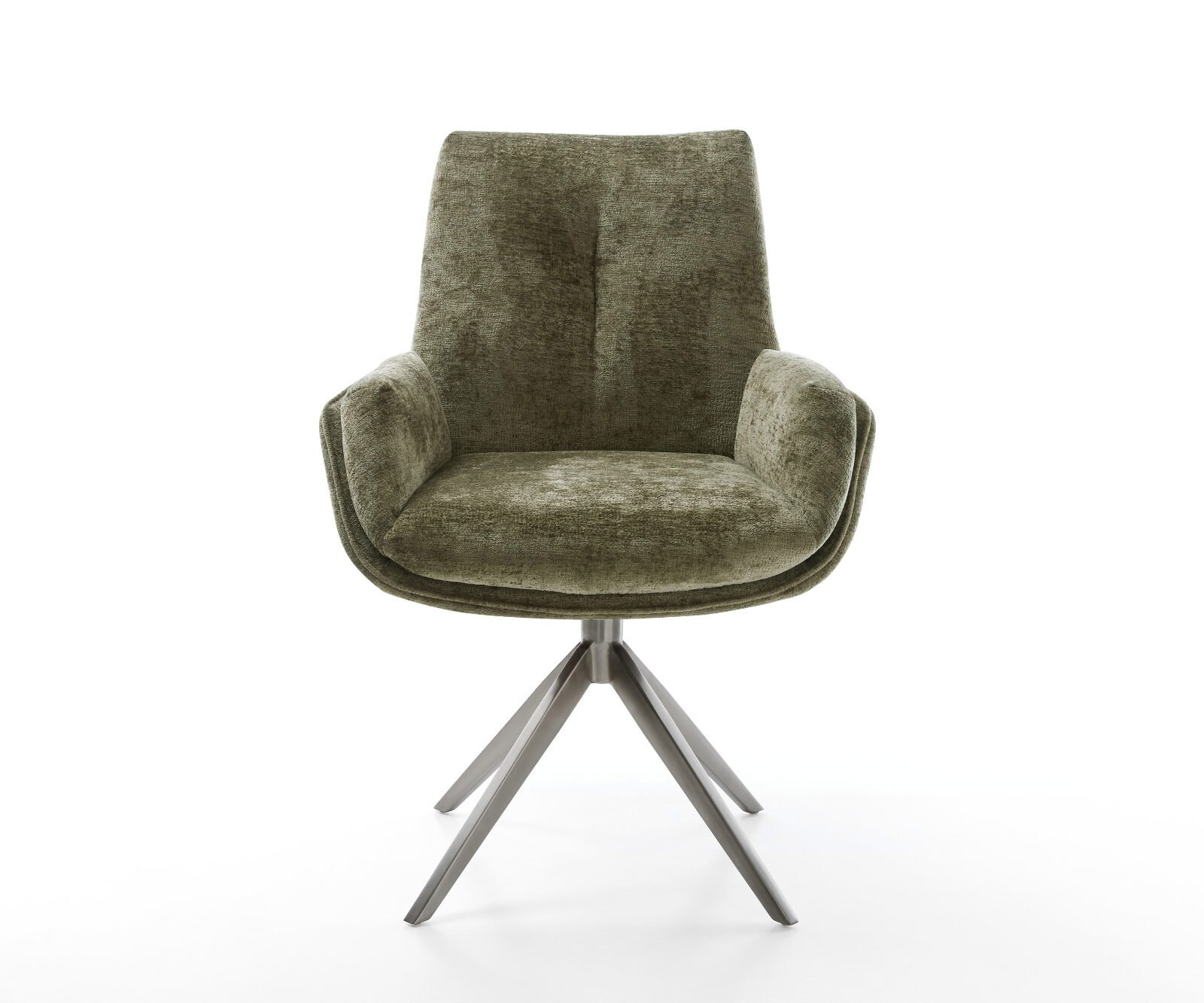 Draaistoel Clea-Flex chenille olijfgroen kruisframe breed grafiet 360° draaibaar rocker-functie 2