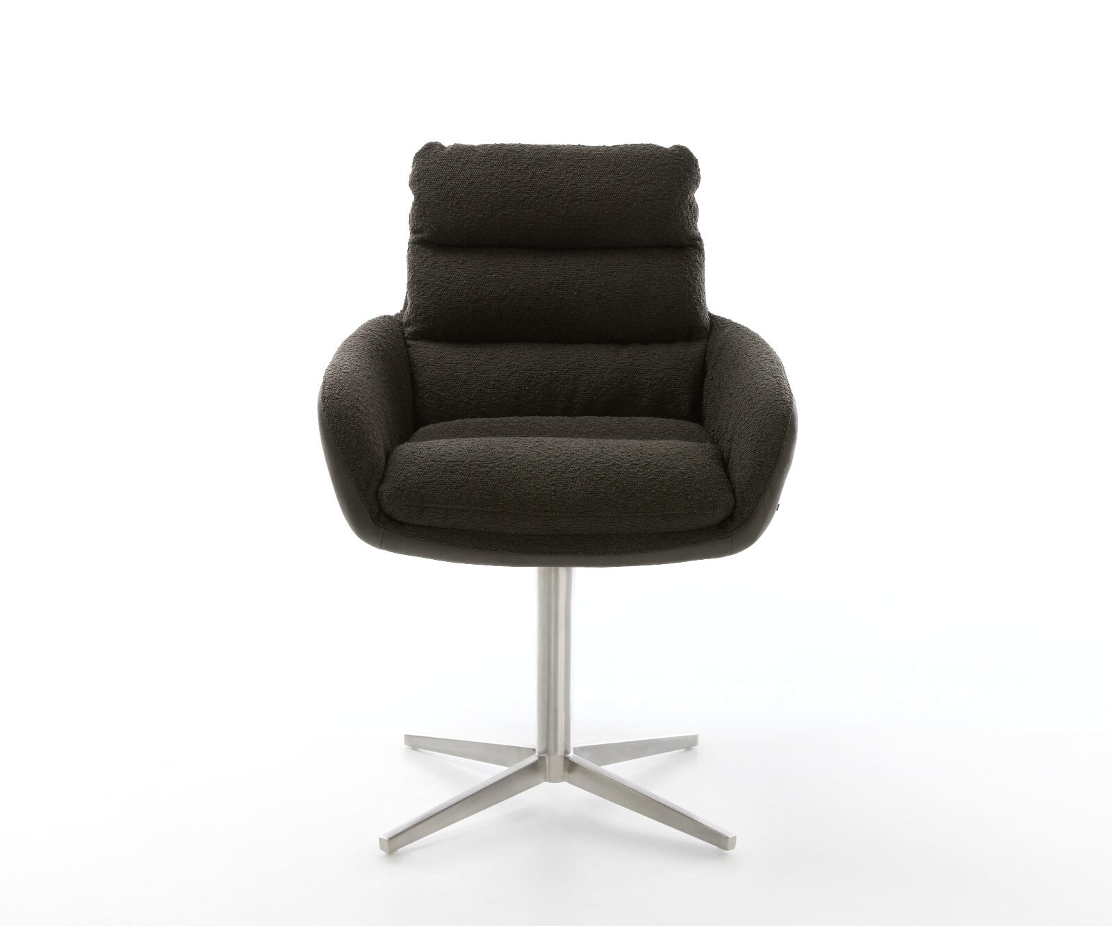 Draaistoel Abelia-Flex met armleuning materiaalmix zwart kruispoot roestvrij staal 360° draaibaar 1 Draaistoel Abelia-Flex met armleuning materiaalmix zwart kruispoot roestvrij staal 360° draaibaar 1