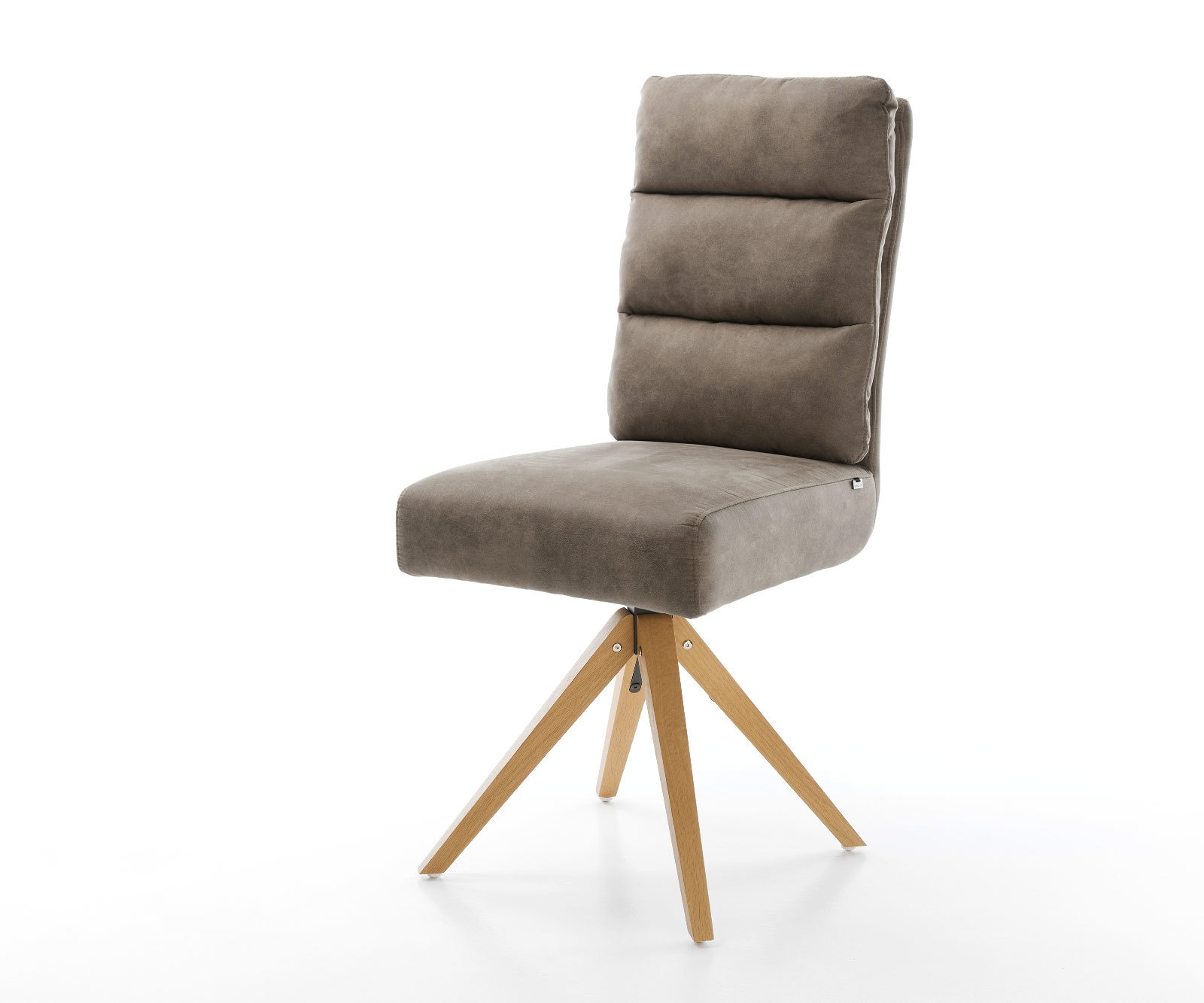 Eetkamerstoel Pela-Flex microvelours taupe vintage houten frame hoekig natuur pocketveer kern Eetkamerstoel Pela-Flex microvelours taupe vintage houten frame hoekig natuur pocketveer kern