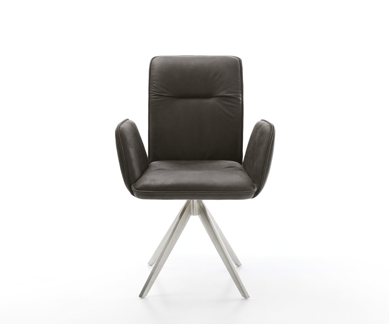 Eetkamerstoel Vinja-Flex microvelours antraciet vintage kruisframe hoekig roestvrij staal 1 Eetkamerstoel Vinja-Flex microvelours antraciet vintage kruisframe hoekig roestvrij staal 1