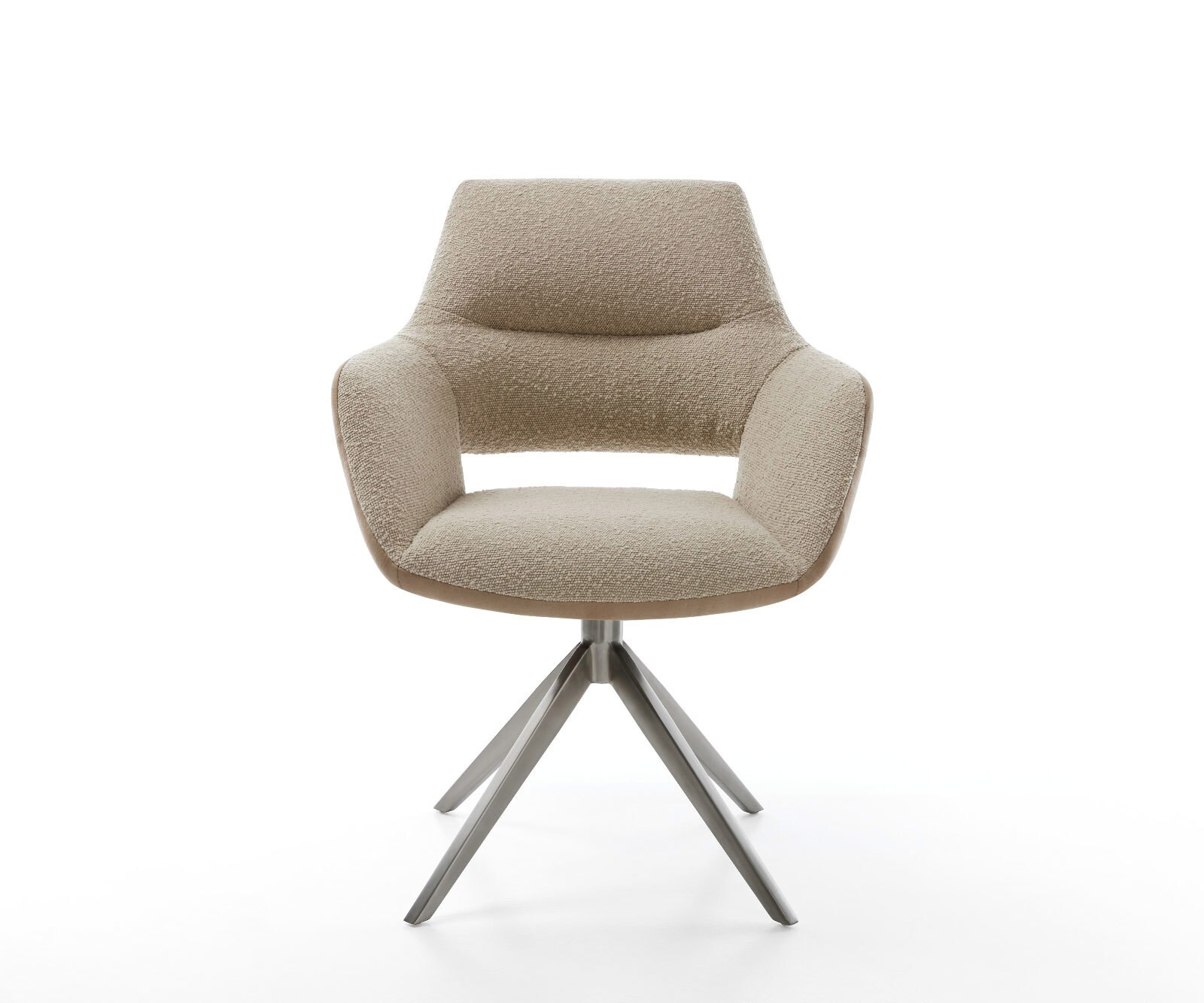 Draaistoel Yago-Flex met armleuning materiaalmix mud kruisframe breed roestvrij staal 360° draaibaar rocker-functie pocketveer kern 1 Draaistoel Yago-Flex met armleuning materiaalmix mud kruisframe breed roestvrij staal 360° draaibaar rocker-functie pocketveer kern 1