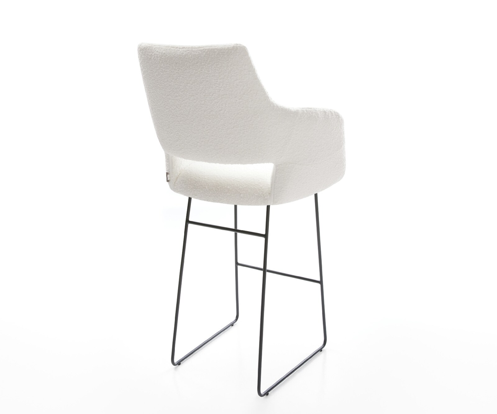 Barstoel Yago-Flex Bouclé Crème-wit Sledeonderstel metaal zwart Zwart Pocketvering 5