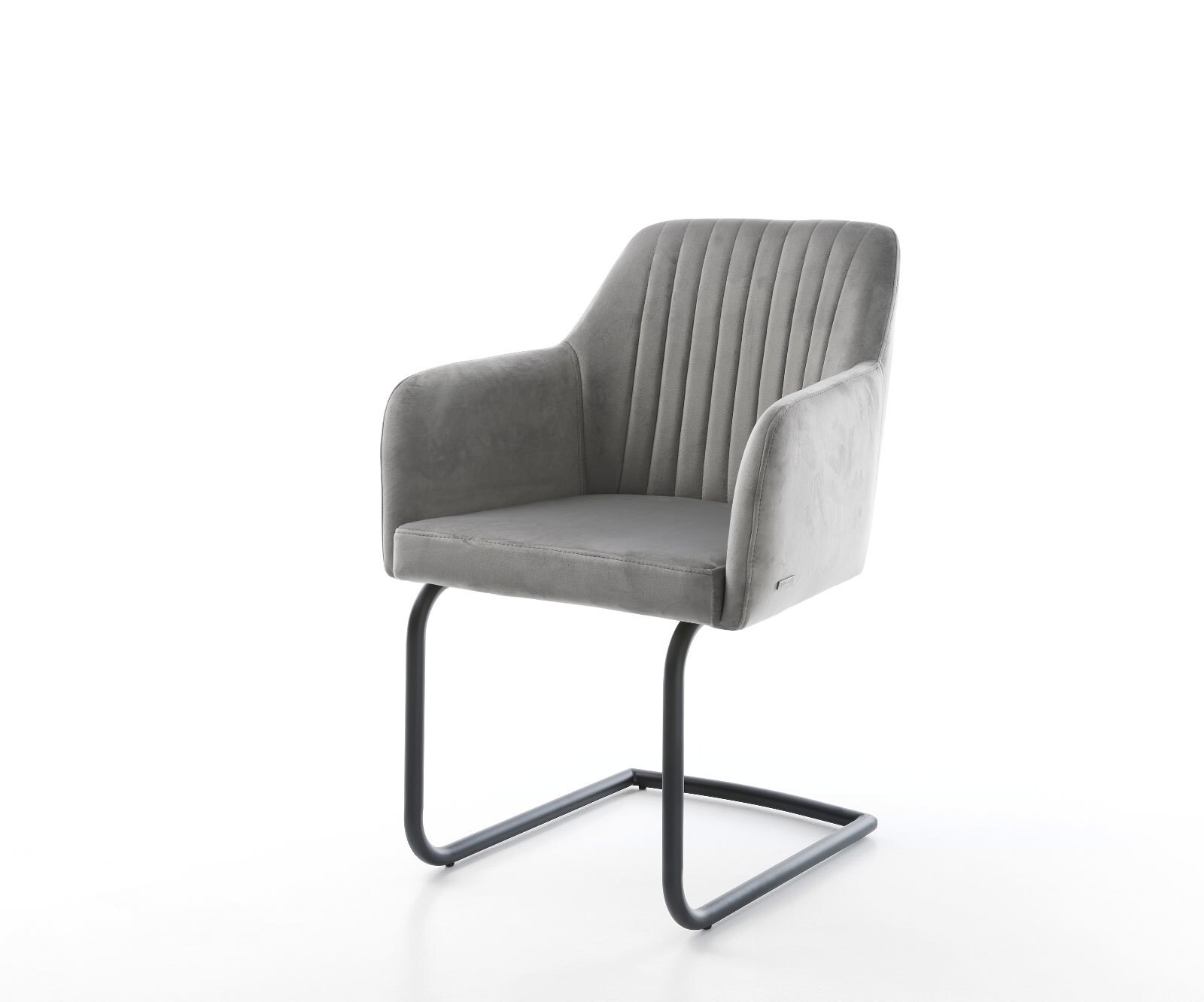 Sledemodel Greg-Flex fluweel grijs sledemodel rond zwart pocketveer kern