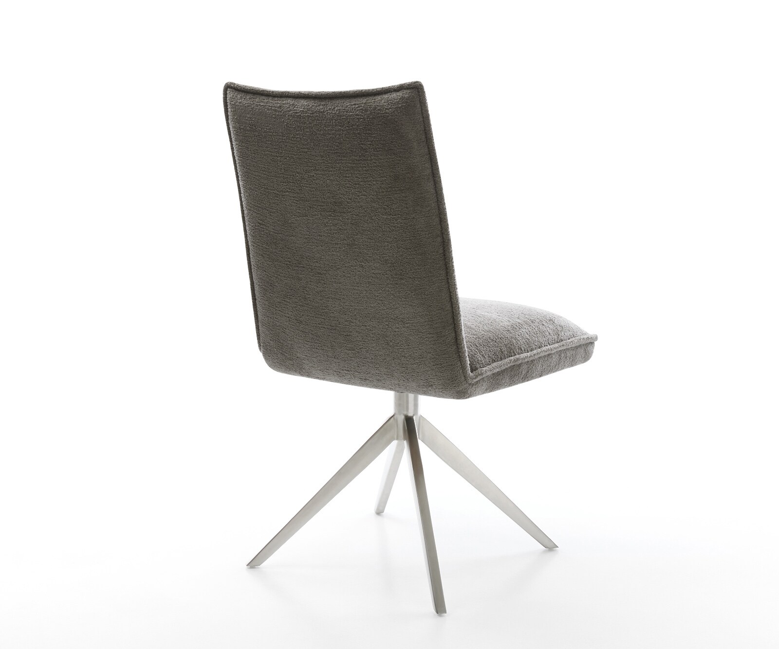 Draaistoel Lelio-Flex bouclé zacht mud kruisframe breed roestvrij staal 360° draaibaar rocker-functie pocketveer kern 5