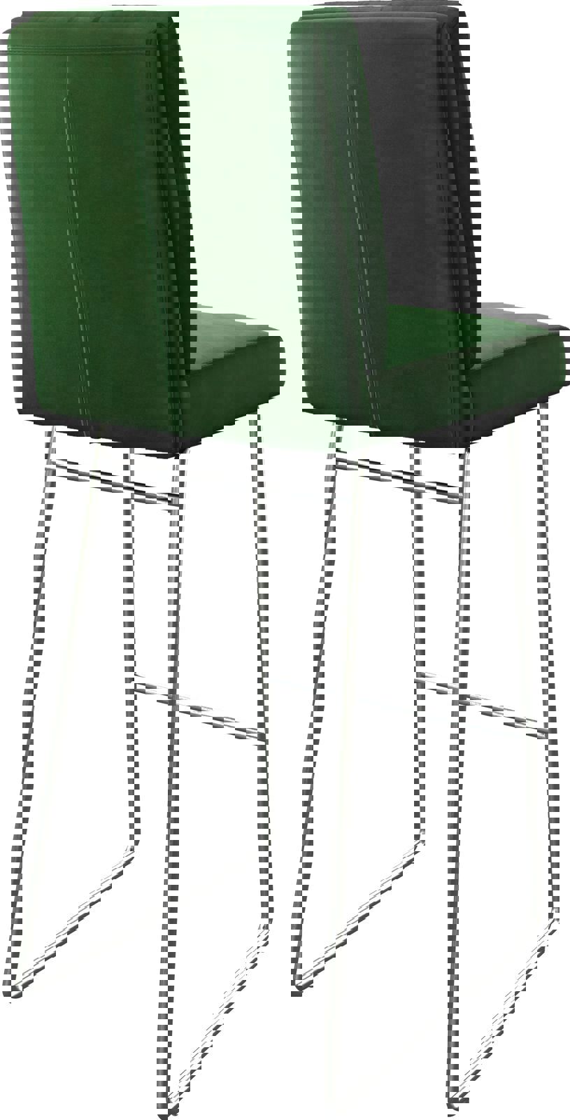 Barstoel Pela-Flex fluweel groen slipframe roestvrij staal 4