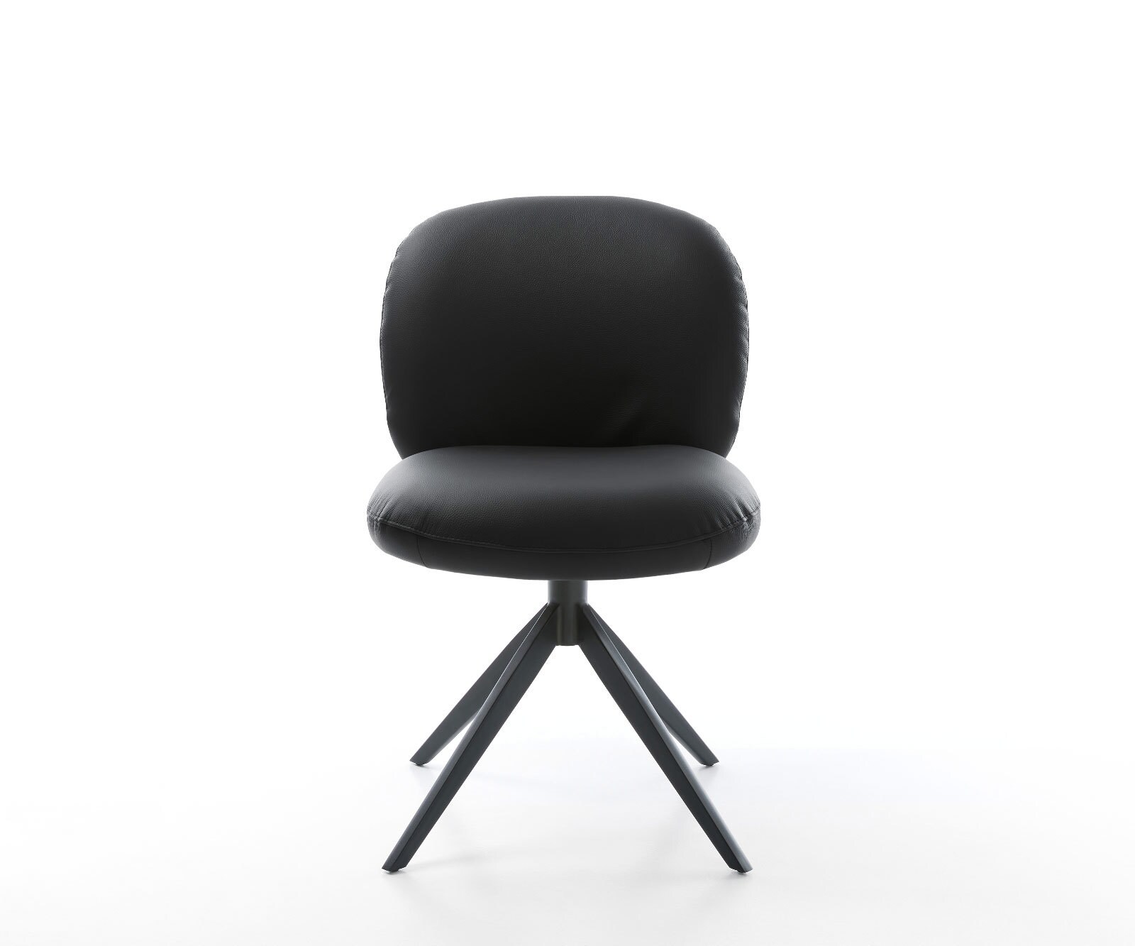 Draaistoel Nube-Flex echt leer zwart kruisframe breed zwart 360° draaibaar rocker-functie pocketveer kern 1