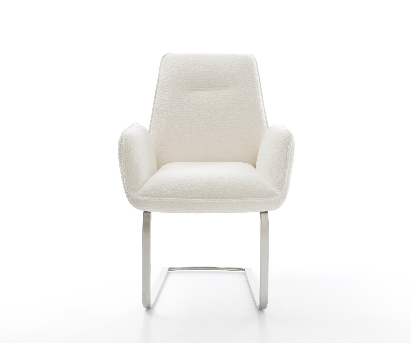 Sledemodel Zoa-Flex bouclé zacht beige sledemodel vlak roestvrij staal pocketveer kern 1