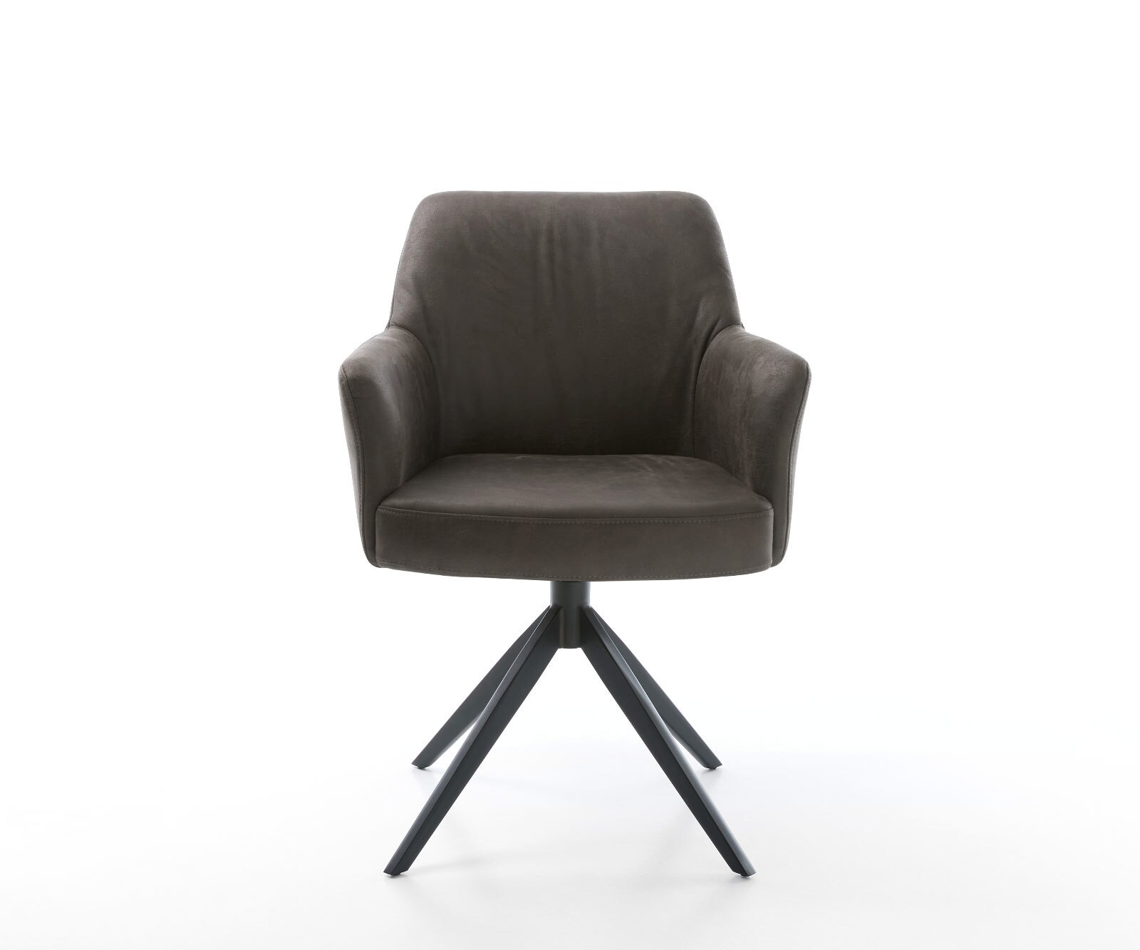 Draaistoel Xana-Flex met armleuning microvelours antraciet vintage kruisframe breed zwart 360° draaibaar rocker-functie pocketveer kern 1