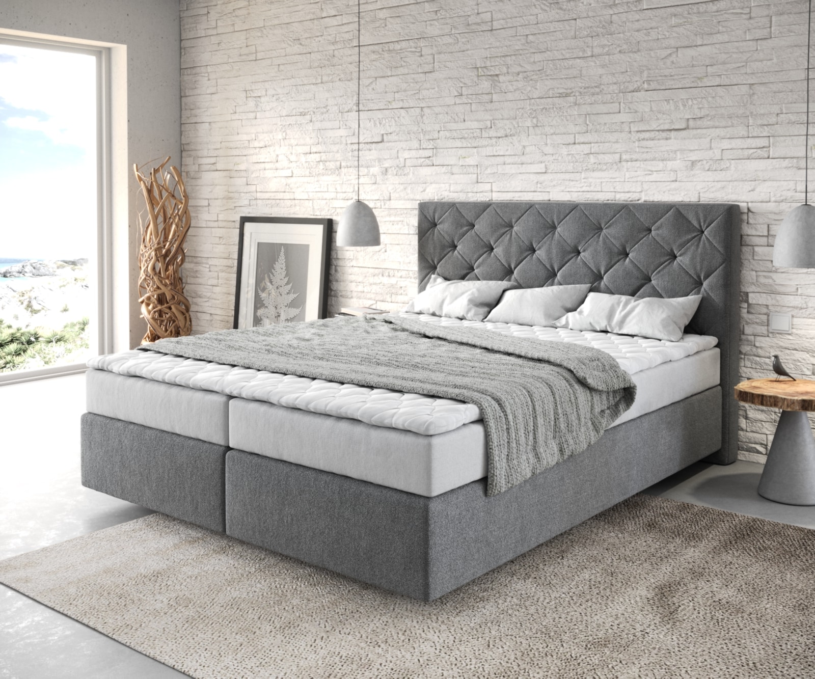 Boxspringbed Dream-Great 160x200 microvezel antraciet Boxspringbed Dream-Great 160x200 microvezel antraciet