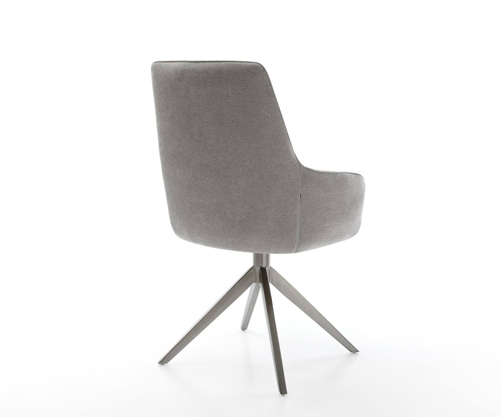 Draaistoel Zelia-Flex met armleuning zachte stof met structuur grijs kruisframe breed grafiet 360° draaibaar rocker-functie pocketveer kern 5