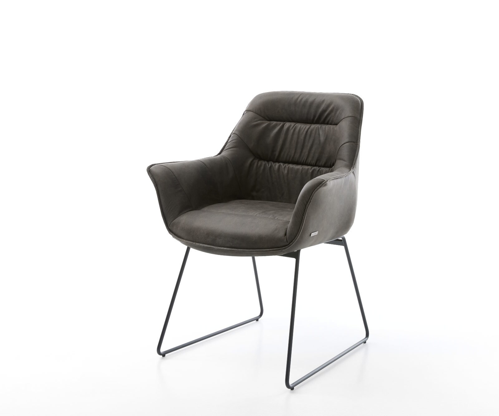 Eetkamerstoel Kaira-Flex microvelours antraciet vintage slipframe zwart