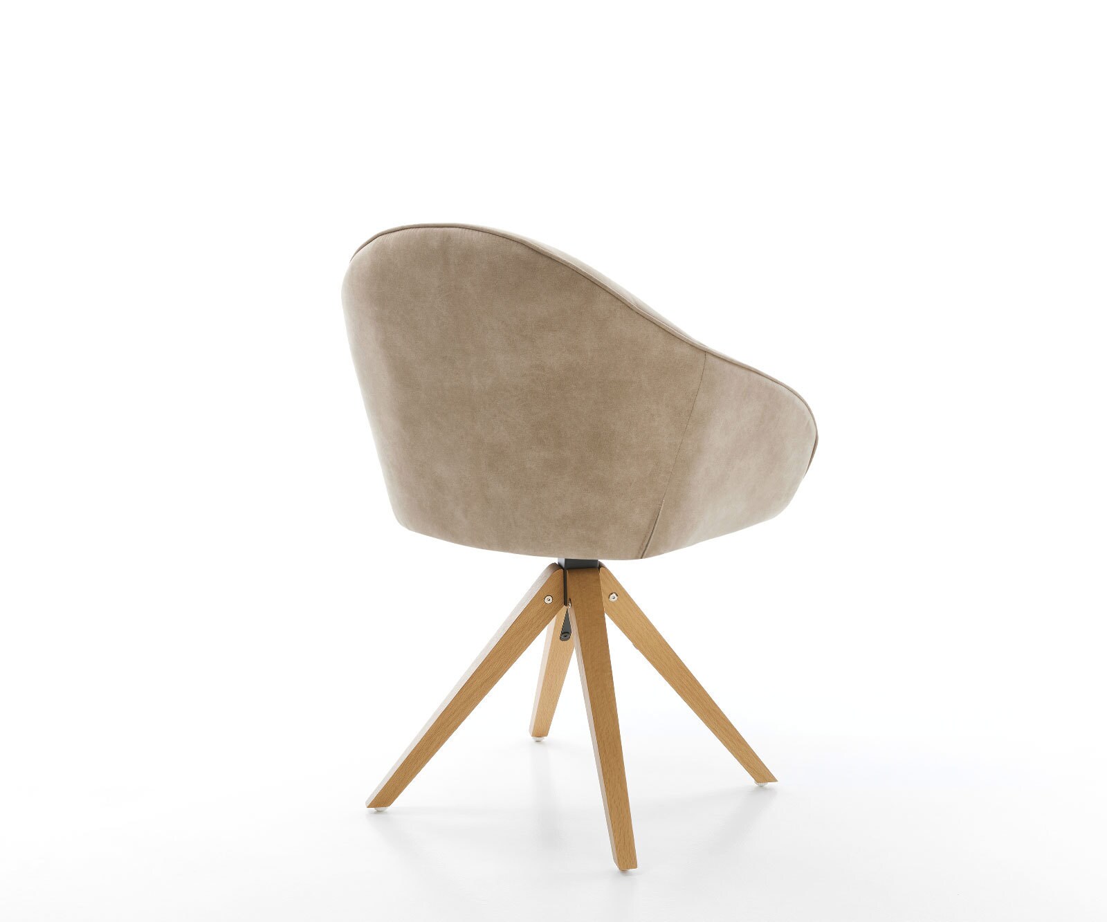 Eetkamerstoel Gaio-Flex microvelours beige vintage houten frame hoekig natuur 4 Eetkamerstoel Gaio-Flex microvelours beige vintage houten frame hoekig natuur 4