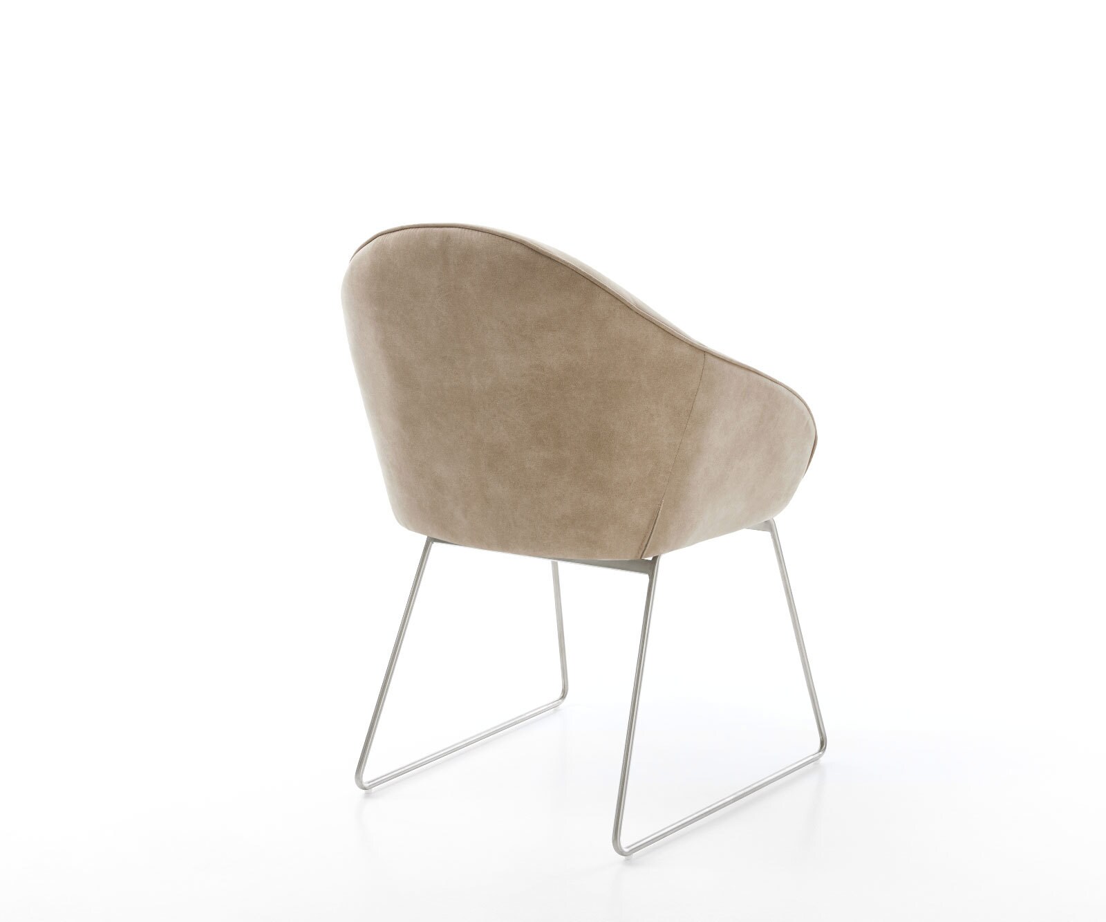 Eetkamerstoel Gaio-Flex microvelours beige vintage slipframe roestvrij staal 4 Eetkamerstoel Gaio-Flex microvelours beige vintage slipframe roestvrij staal 4