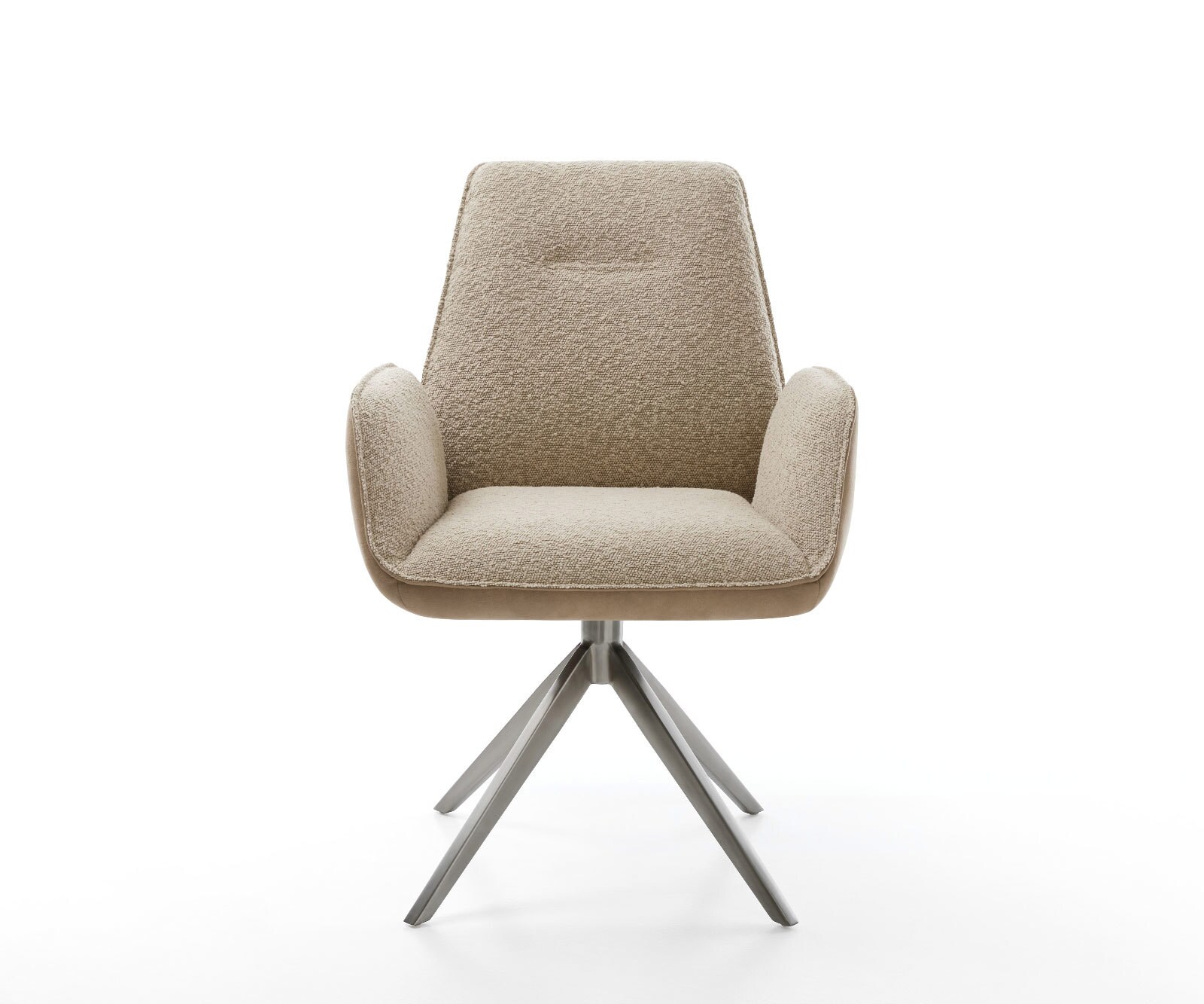 Draaistoel Zoa-Flex materiaalmix mud kruisframe breed roestvrij staal 360° draaibaar rocker-functie pocketveer kern 1