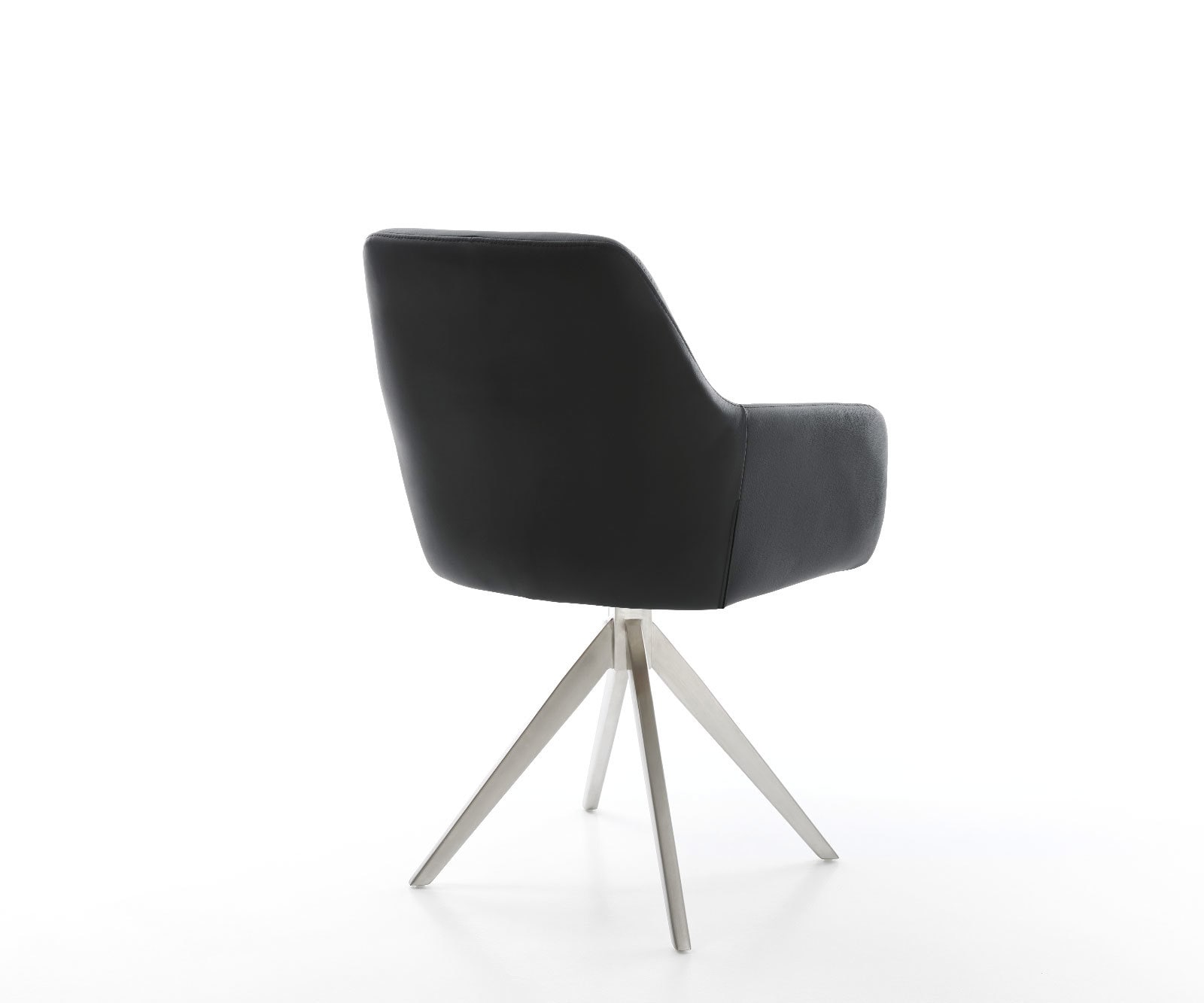 Eetkamerstoel Pejo-Flex echt leer zwart kruisframe hoekig roestvrij staal pocketveer kern 4 Eetkamerstoel Pejo-Flex echt leer zwart kruisframe hoekig roestvrij staal pocketveer kern 4