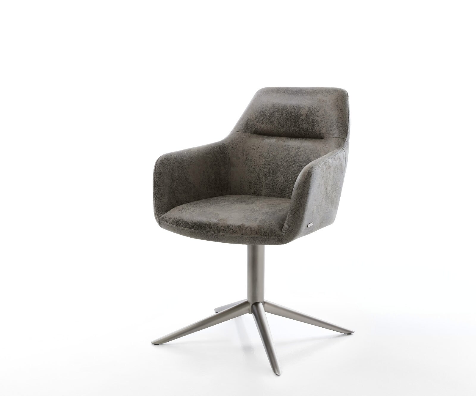 Draaistoel Pejo-Flex microvelours grijs antiek kruispoot grafiet 360° draaibaar rocker-functie pocketveer kern