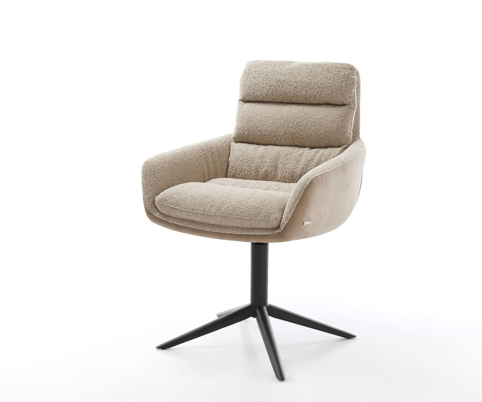 Draaistoel Abelia-Flex met armleuning materiaalmix mud kruispoot zwart 360° draaibaar rocker-functie