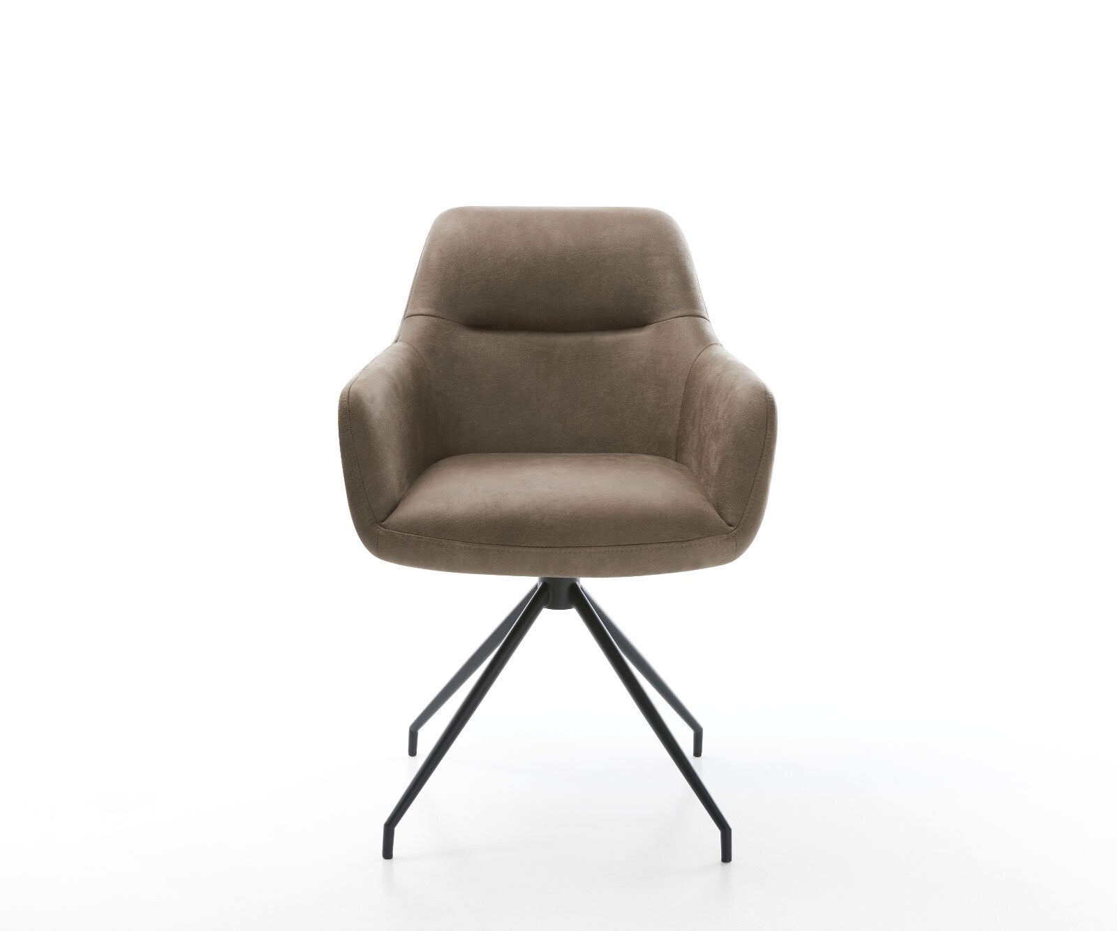 Eetkamerstoel Pejo-Flex microvelours taupe vintage kruisframe conisch zwart pocketveer kern 1