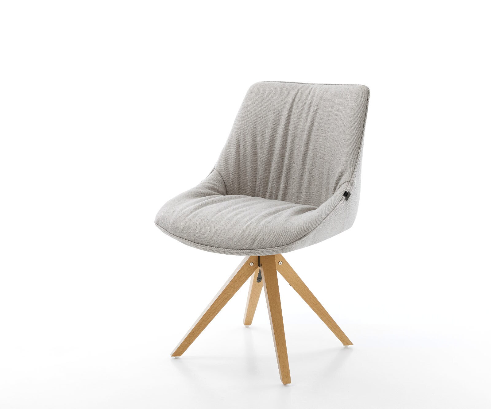 Draaistoel Elda-Flex stripes lichtgrijs houten frame hoekig natuur 180° draaibaar