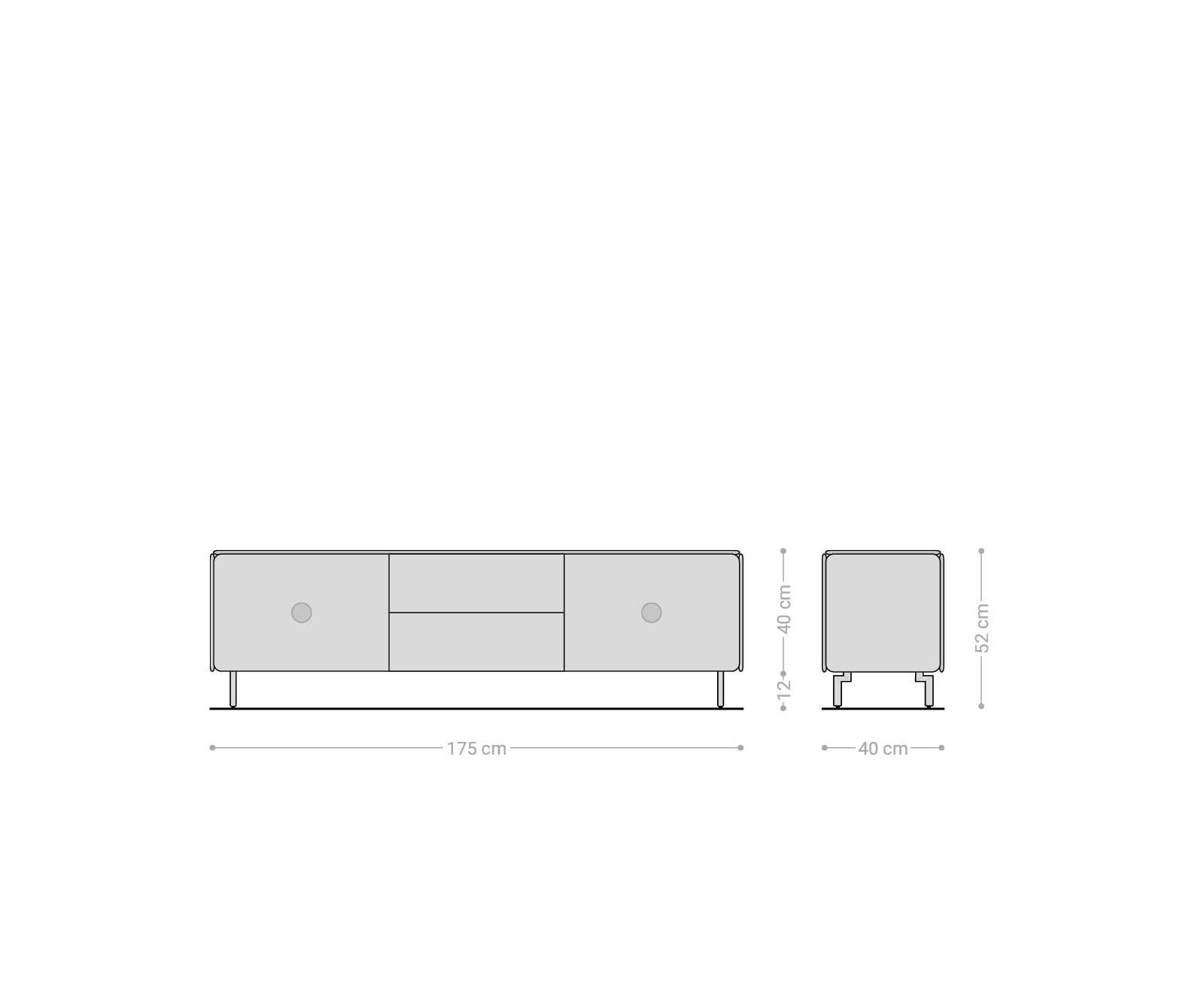 TV-meubel Shavani 175 cm acacia natuur 2 deuren 2 lades ovale metalen poot zwart 6 TV-meubel Shavani 175 cm acacia natuur 2 deuren 2 lades ovale metalen poot zwart 6