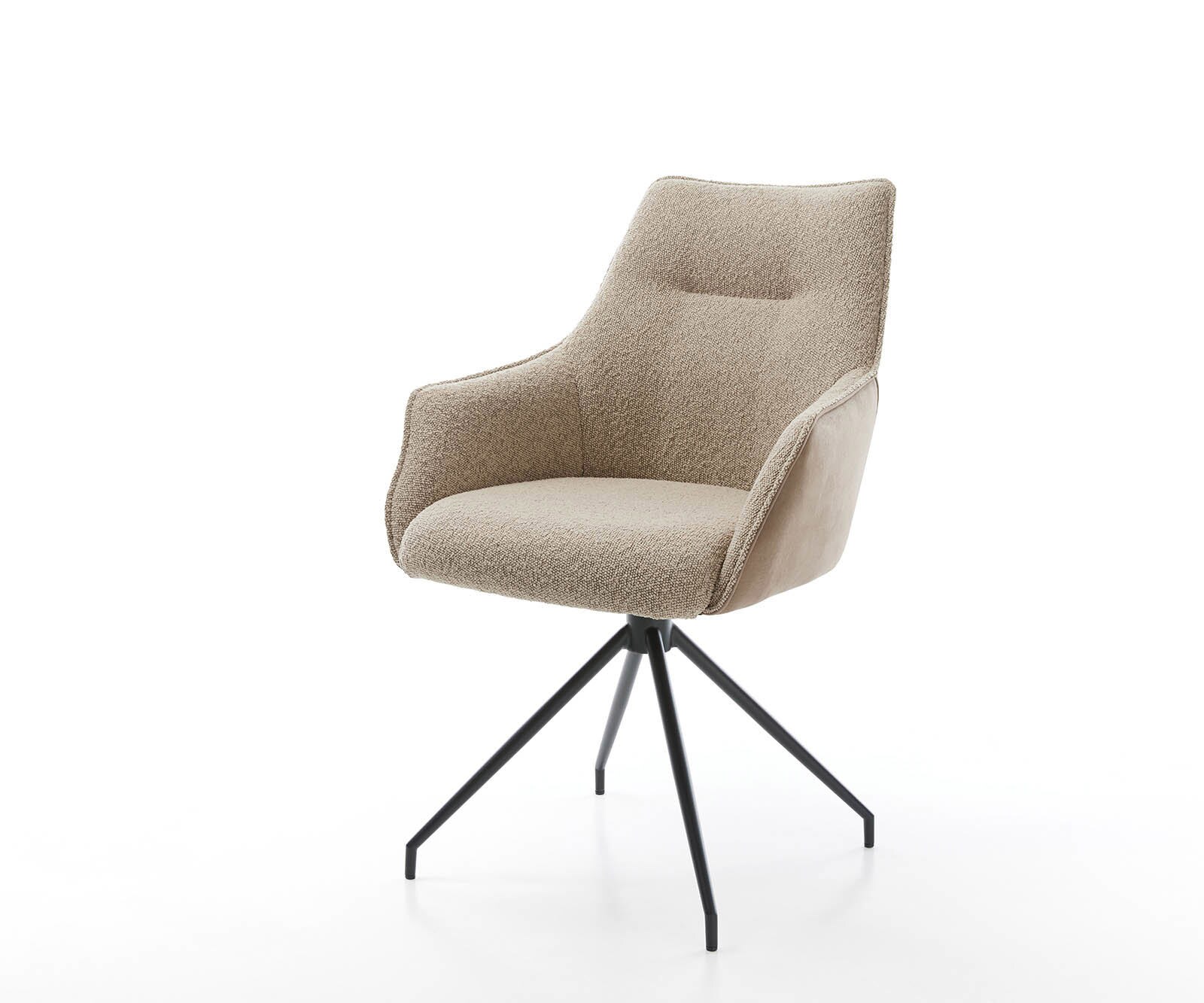 Draaistoel Alja-Flex met armleuning materiaalmix mud kruisframe conisch zwart 180° draaibaar pocketveer kern