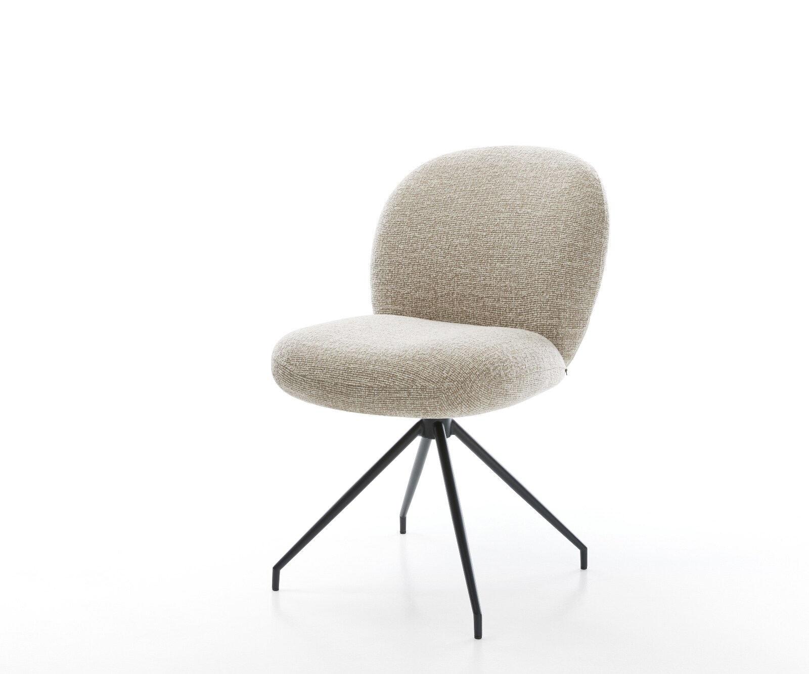Eetkamerstoel Nube-Flex geweven stof beige kruisframe conisch zwart pocketveer kern 1